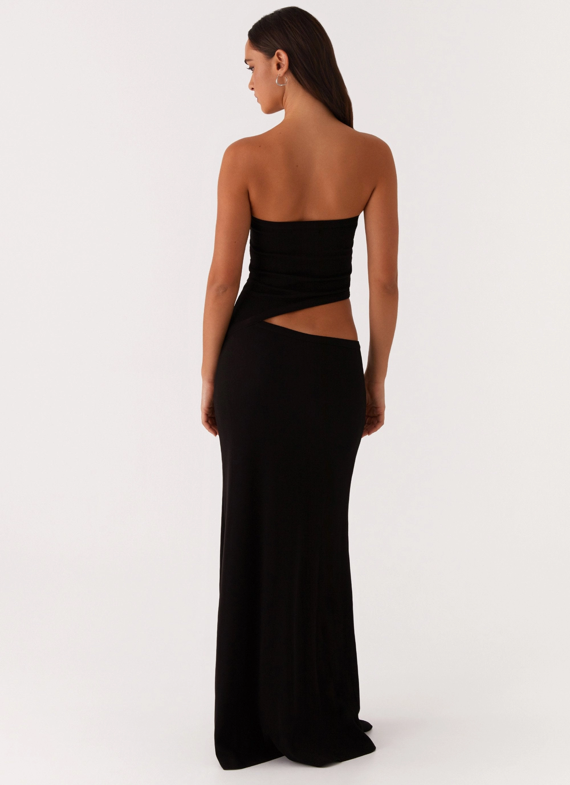 Wild Roses Maxi Dress - Black Urban Classic Classic Waistband