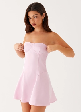 Smooth Outline Flattering Style Fit Tamika Mini Dress - Pink