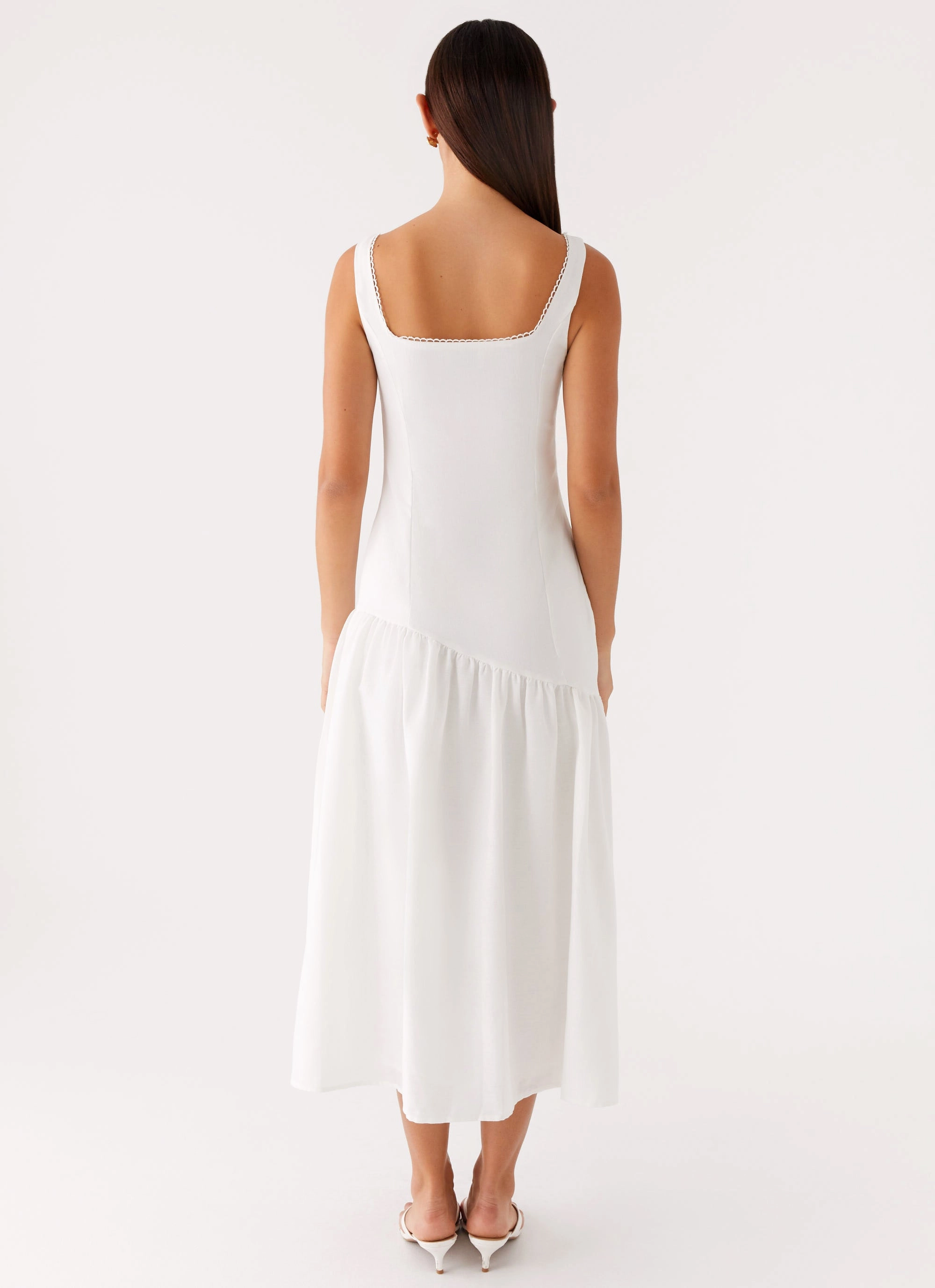 Vintage-Inspired Esmerelda Midi Dress - White