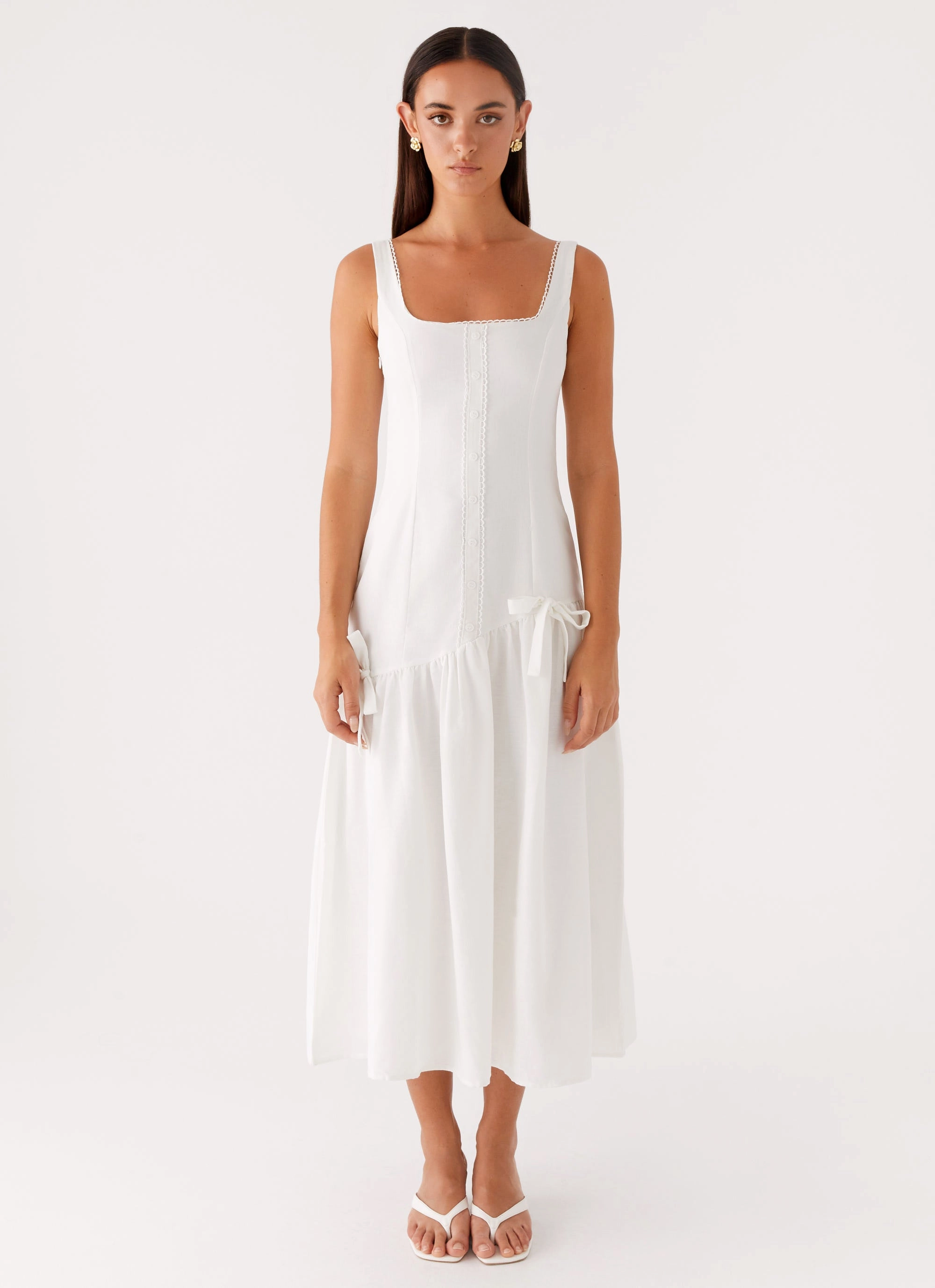 Quiet Mood Esmerelda Midi Dress - White