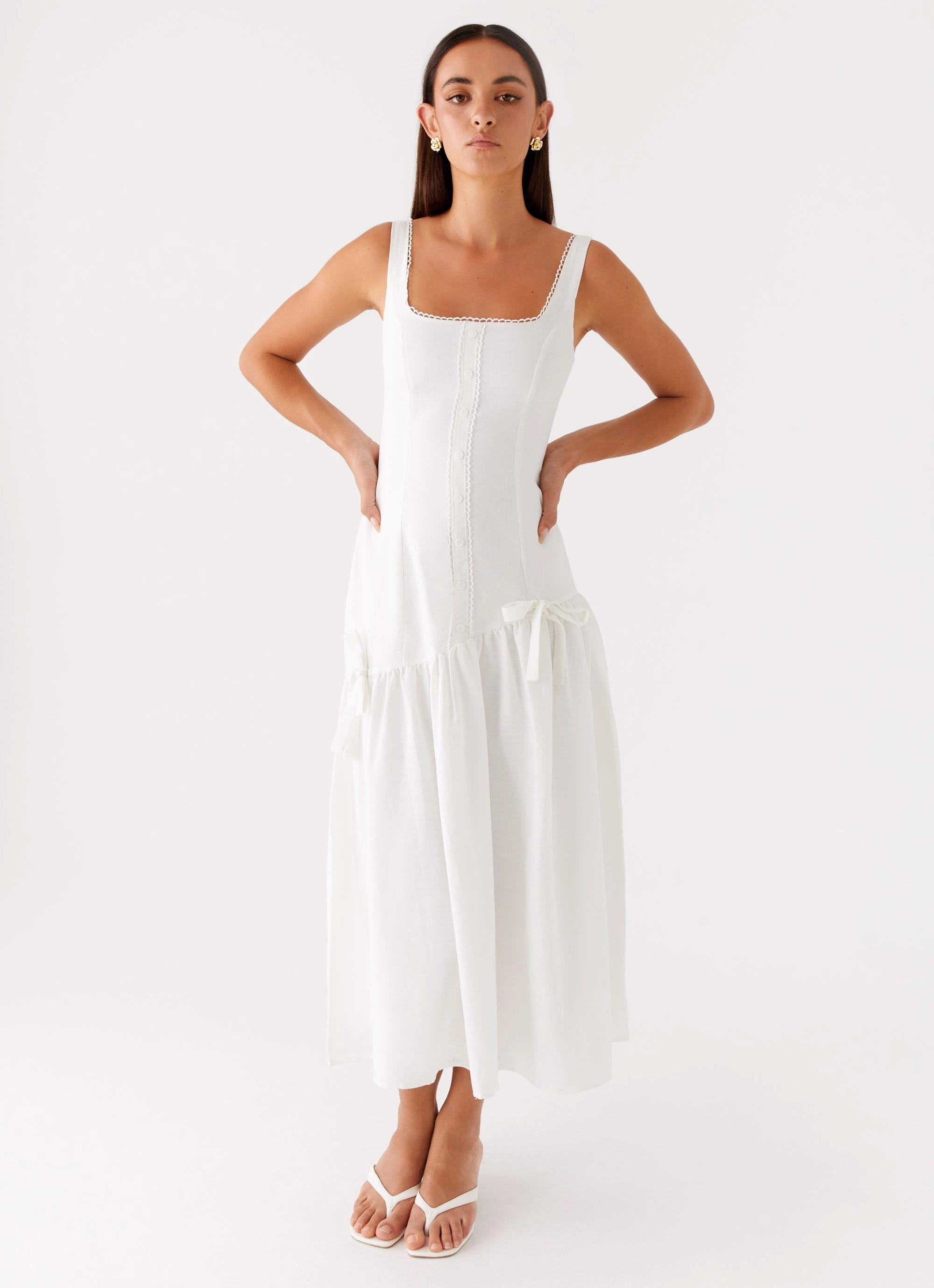 Water-resistant Esmerelda Midi Dress - White