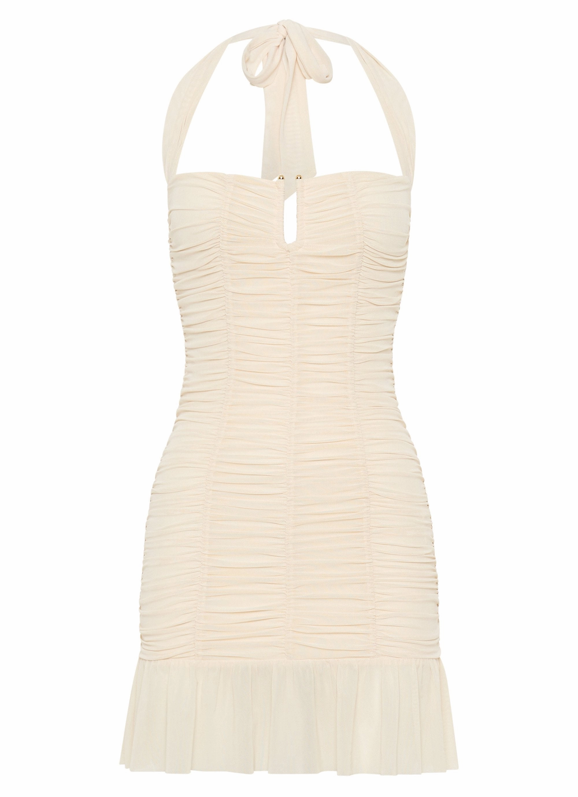 Smooth Blend Comfy Design Toni Halter Mini dress - Lemon