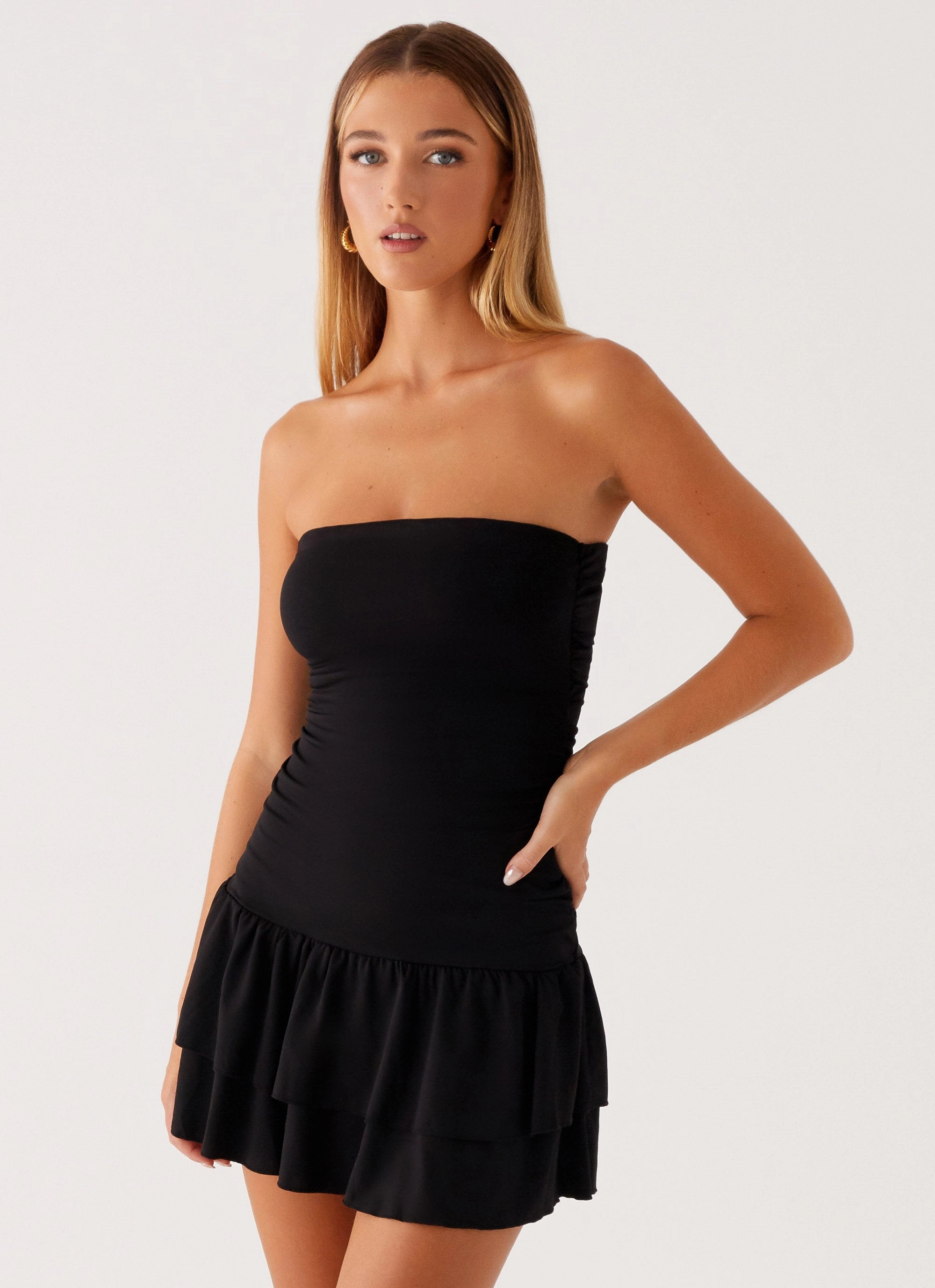 Layered Form Tonya Mini Dress - Black