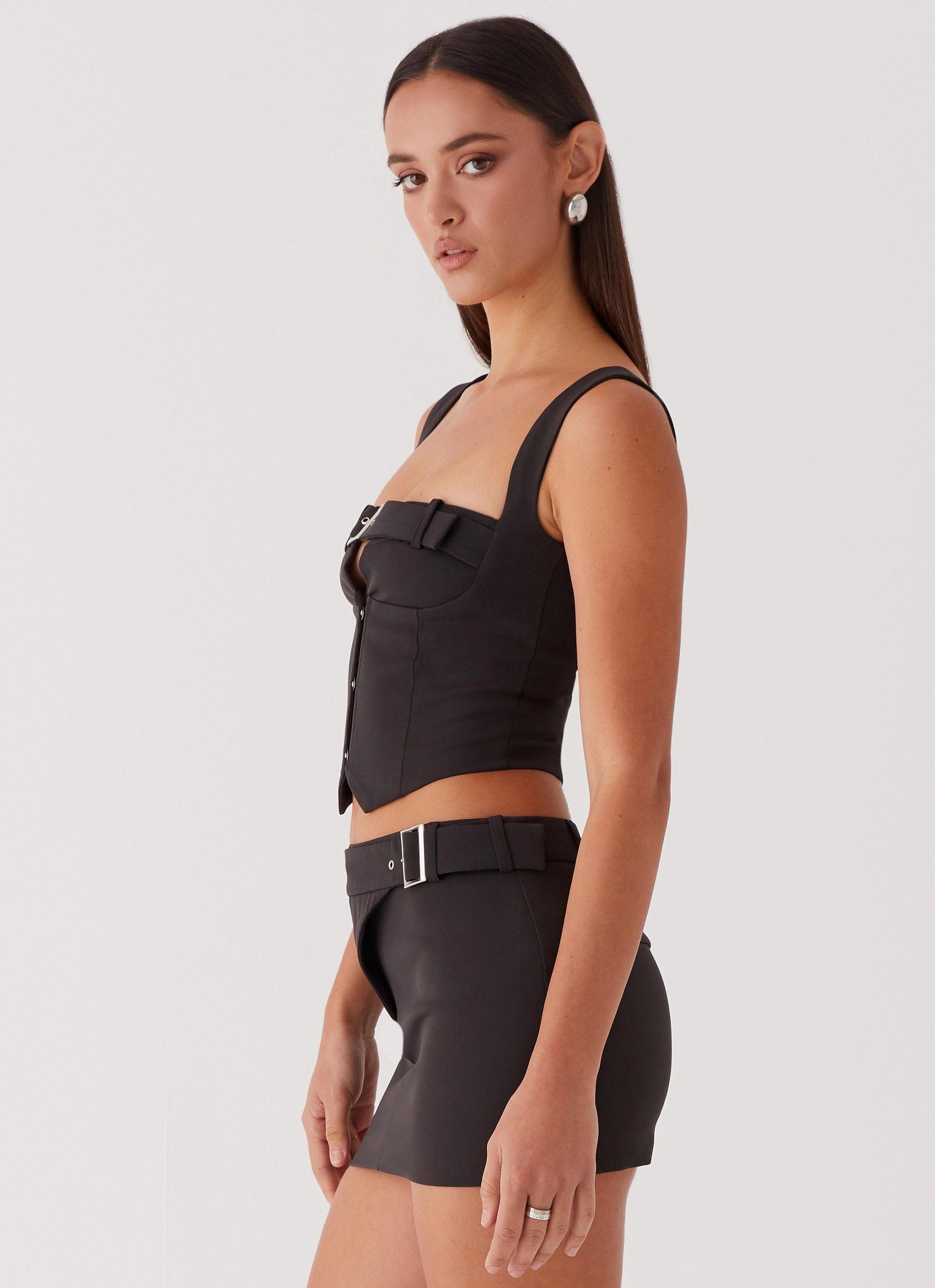 Too Many Nights Belt Mini Skirt - Black Easy Combo