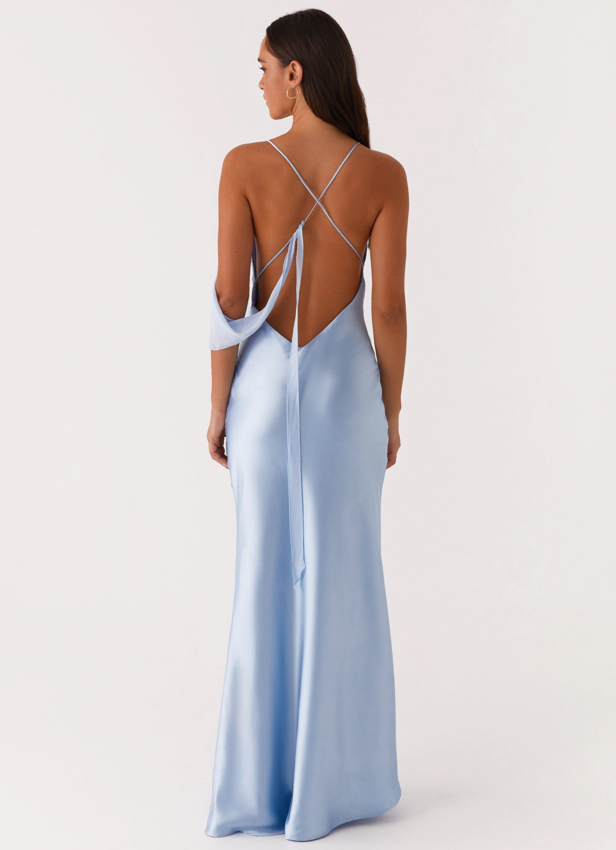 Chill Detail Too Sweet Satin Maxi Dress - Blue