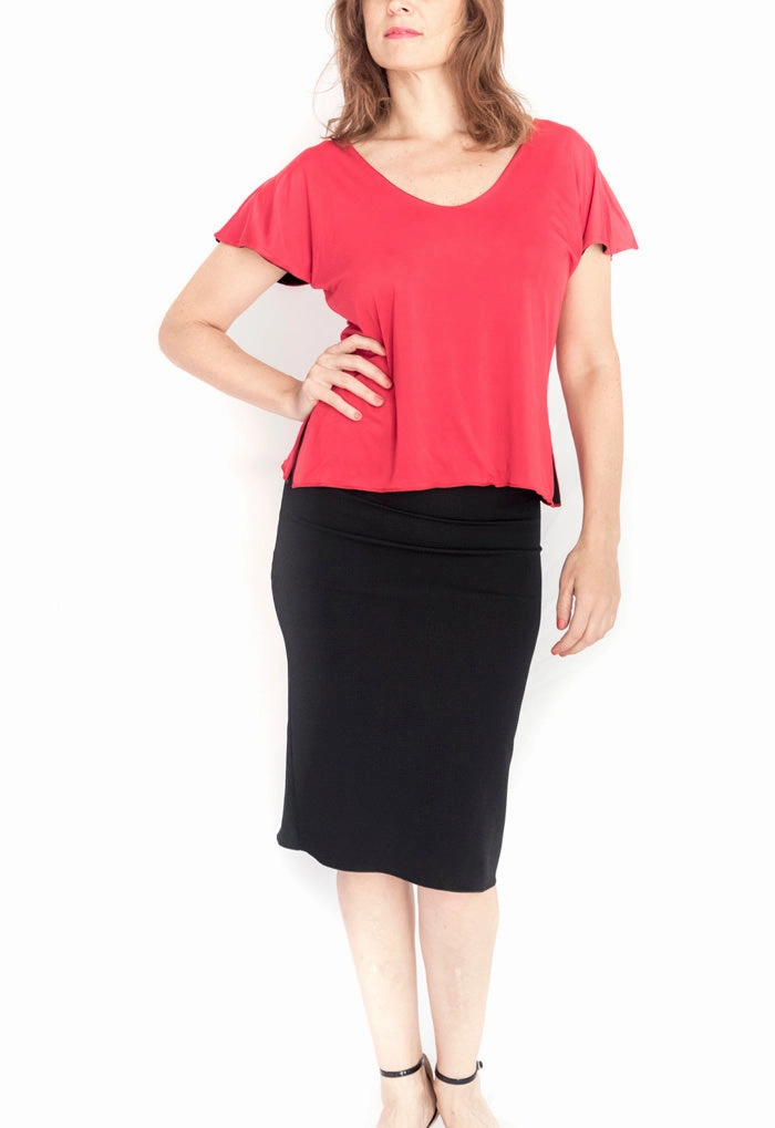 Casual Tank Ribbed Hem Finish TOP - Japanese Sleeves reversible (Microfiber)