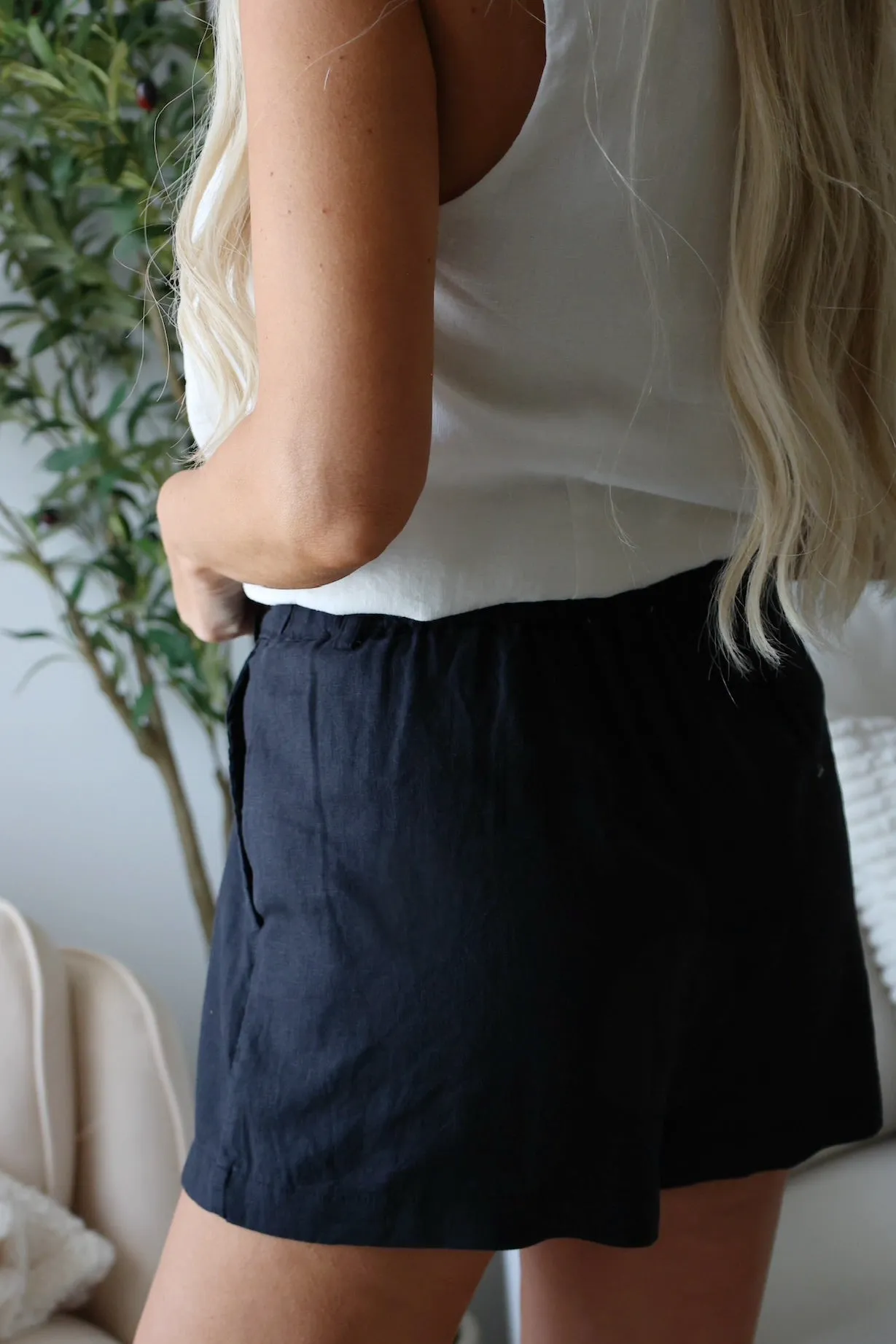 smooth zipper Topanga Linen Short (FINAL SALE)