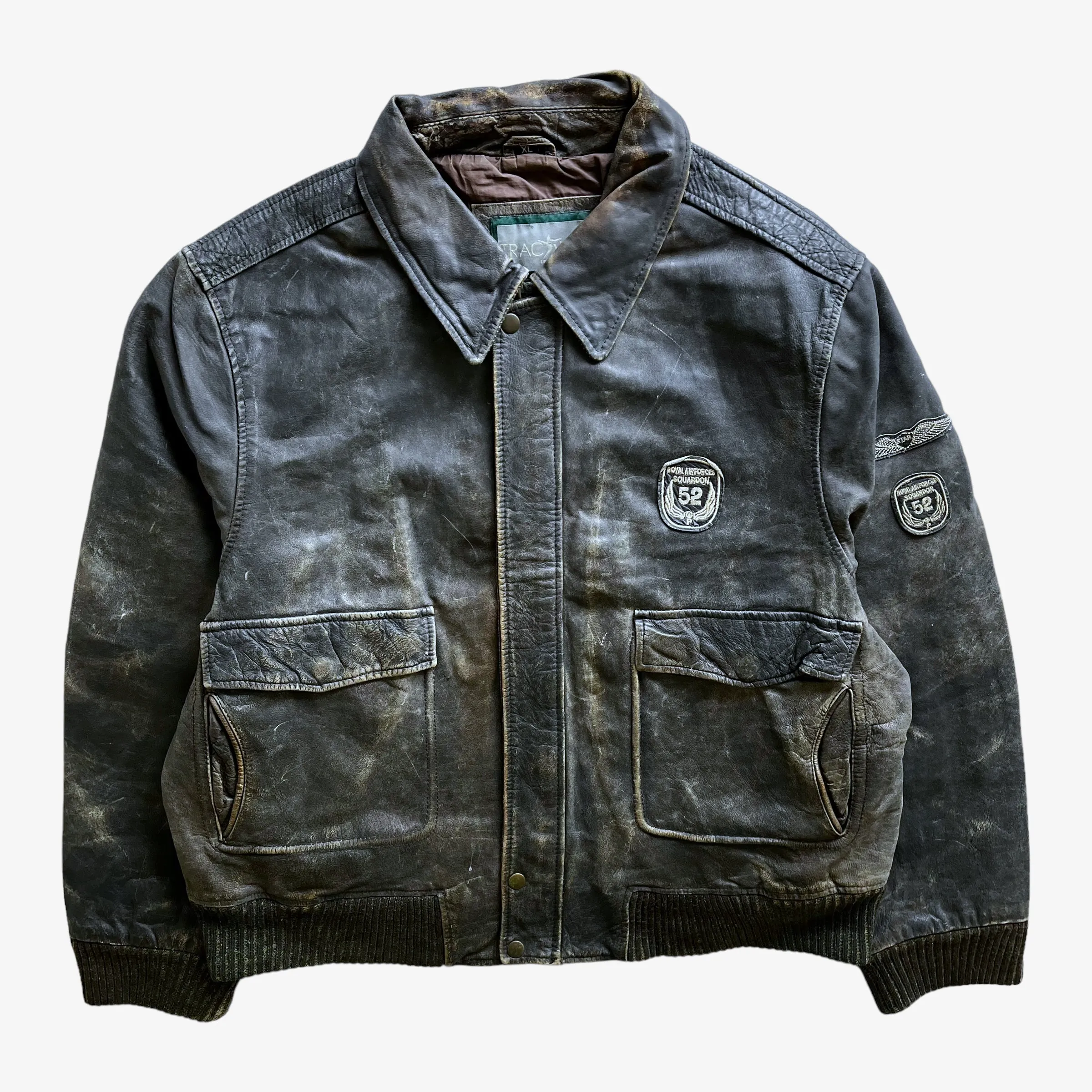 Traction Royal Airforce Squadron 52 Leather Pilot Jacket