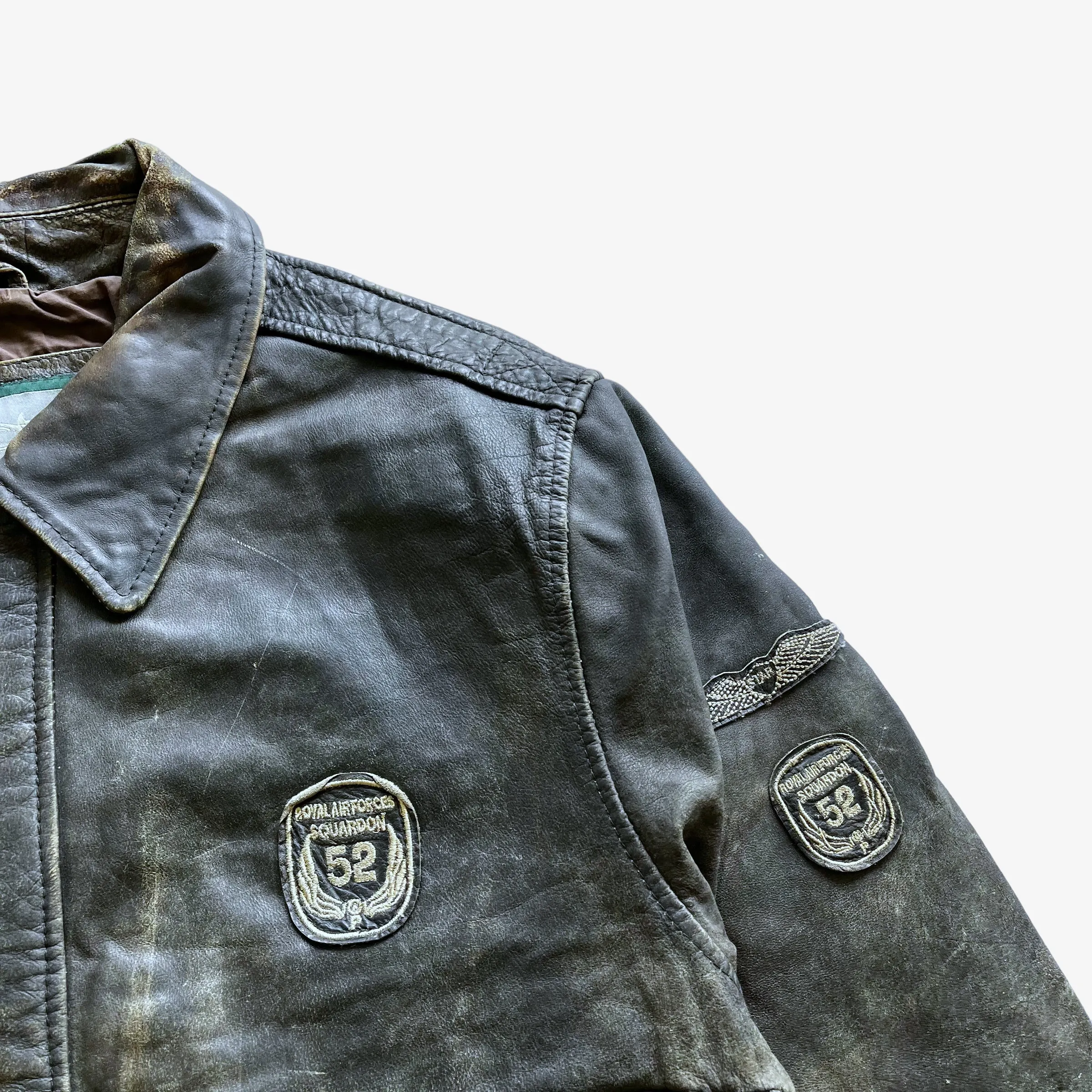 Traction Royal Airforce Squadron 52 Leather Pilot Jacket