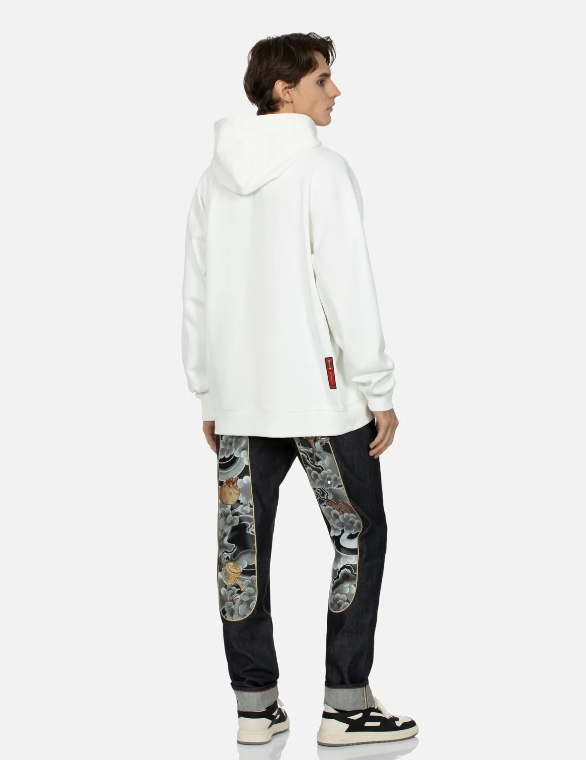 Treasure and Cloud-pattern Daicock Print Carrot Fit Selvedge Denim Jeans #2017