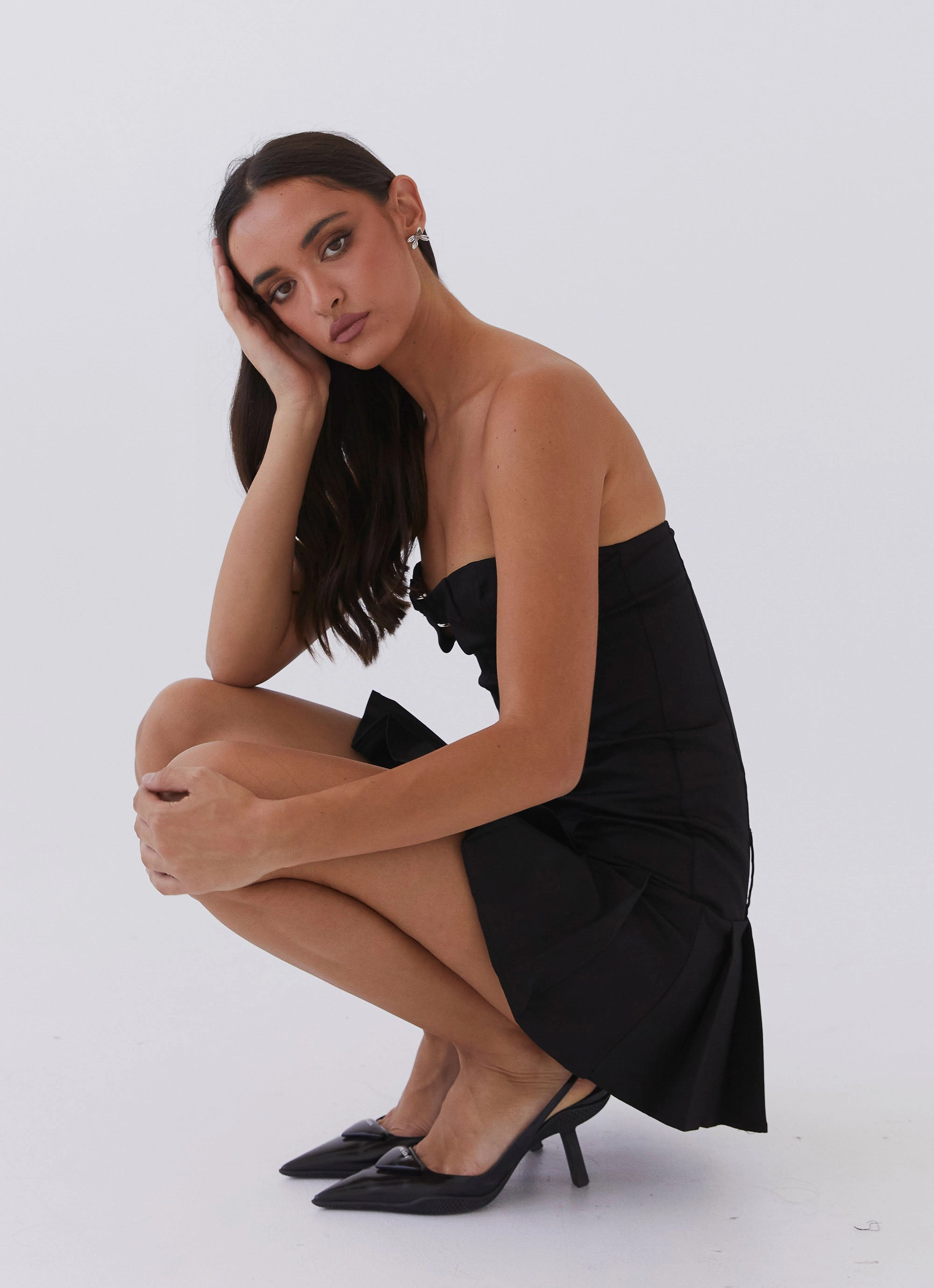 Chic Tailoring Design Case Closed Mini Dress - Black