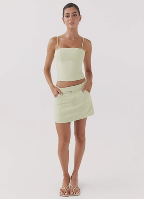 Eliana Suit Mini Skirt - Green Zest Earth Tones