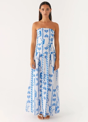 Carmel Maxi Dress - Floral Wave Quick Outfit Resort-Wear