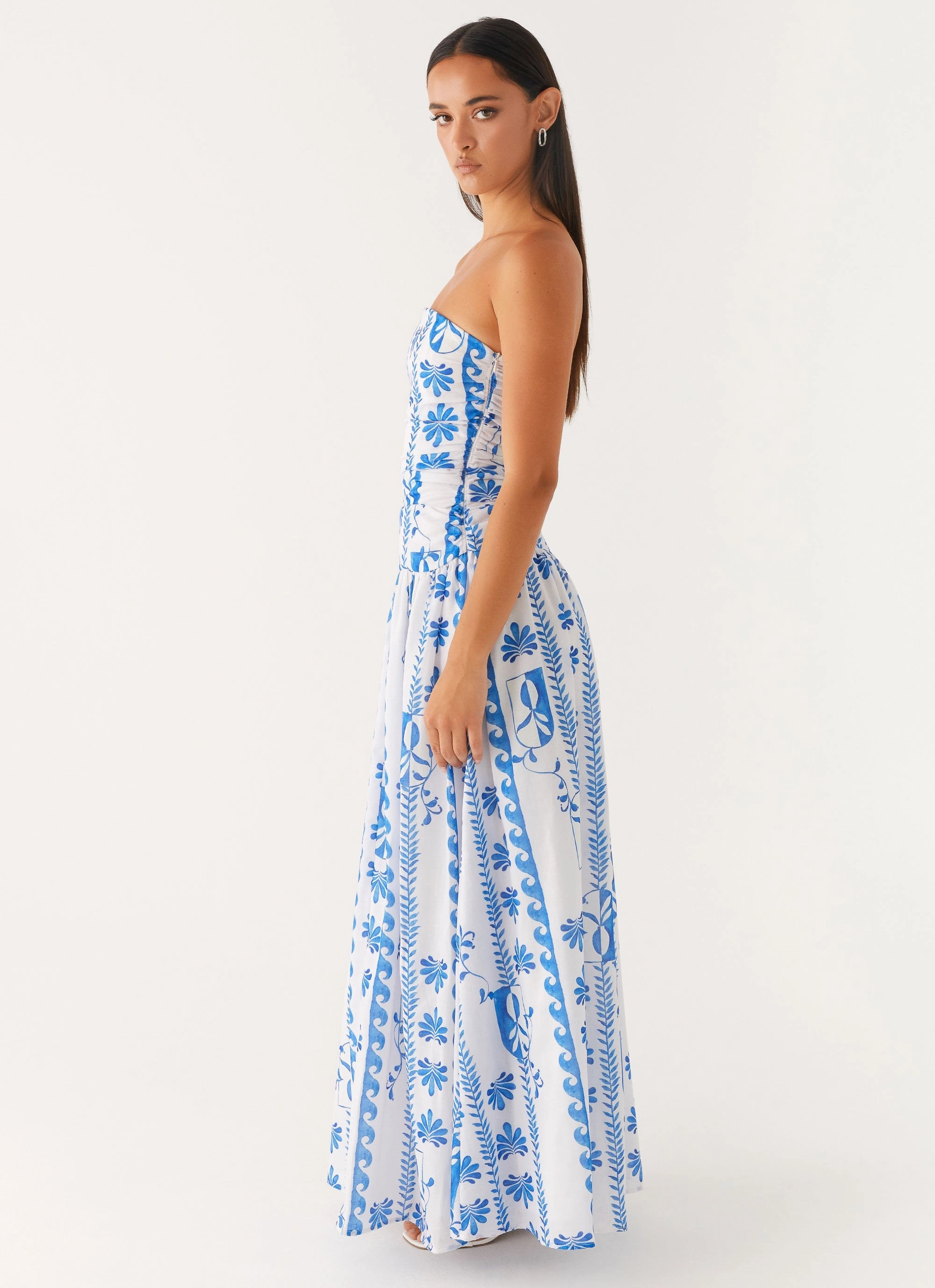 Perfect Day-to-Night Limited-Edition Carmel Maxi Dress - Floral Wave