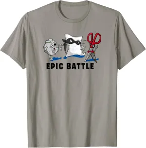 Trendy Graphic Rock Paper Scissors Epic Battle T-Shirt