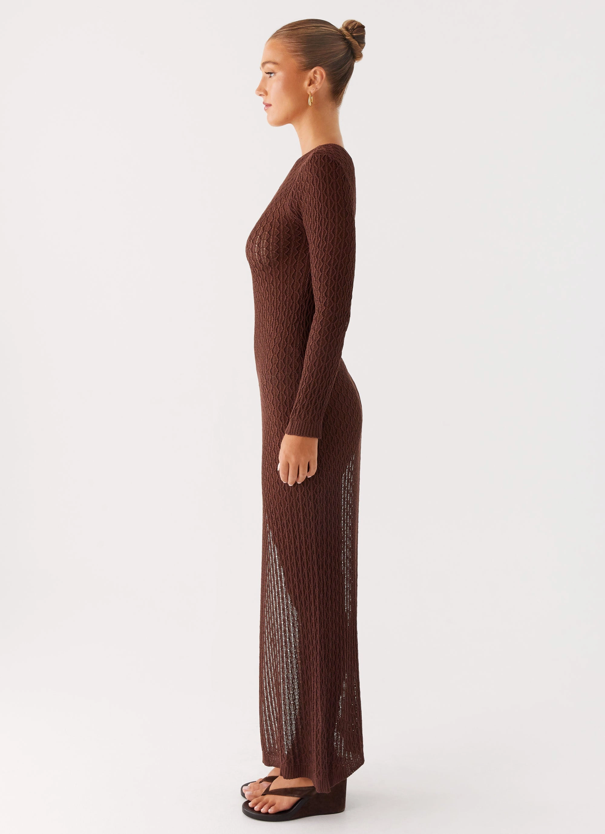 Lightweight Layer Kerri Knit Maxi Dress - Dark Chocolate