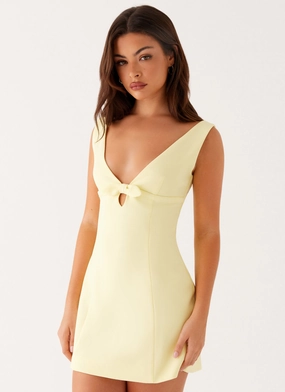 Caitlin Mini Dress - Yellow Soft Motion