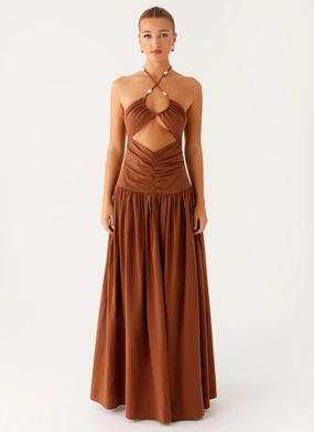 Paltrow Maxi Dress - Chocolate Polo Style Street Comfort