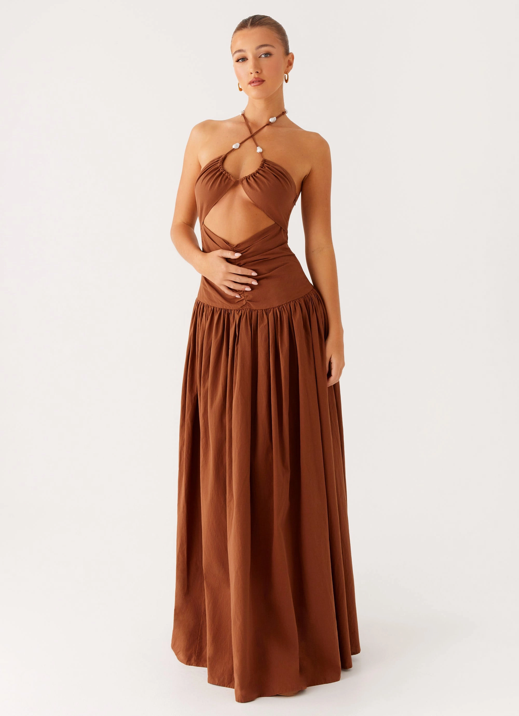 Pullover Design Paltrow Maxi Dress - Chocolate