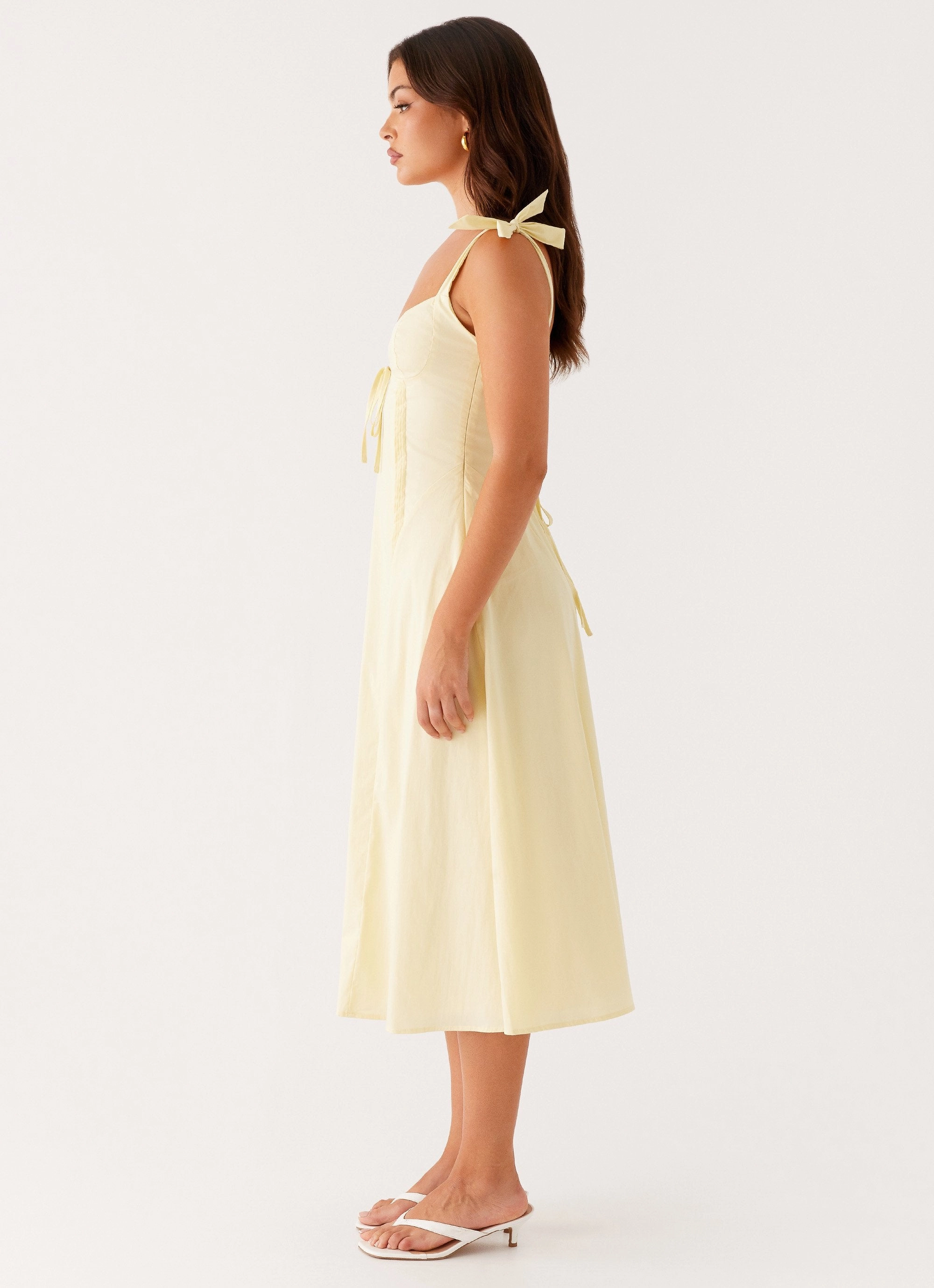 Adela Midi Dress - Yellow All weather Chill Comfort
