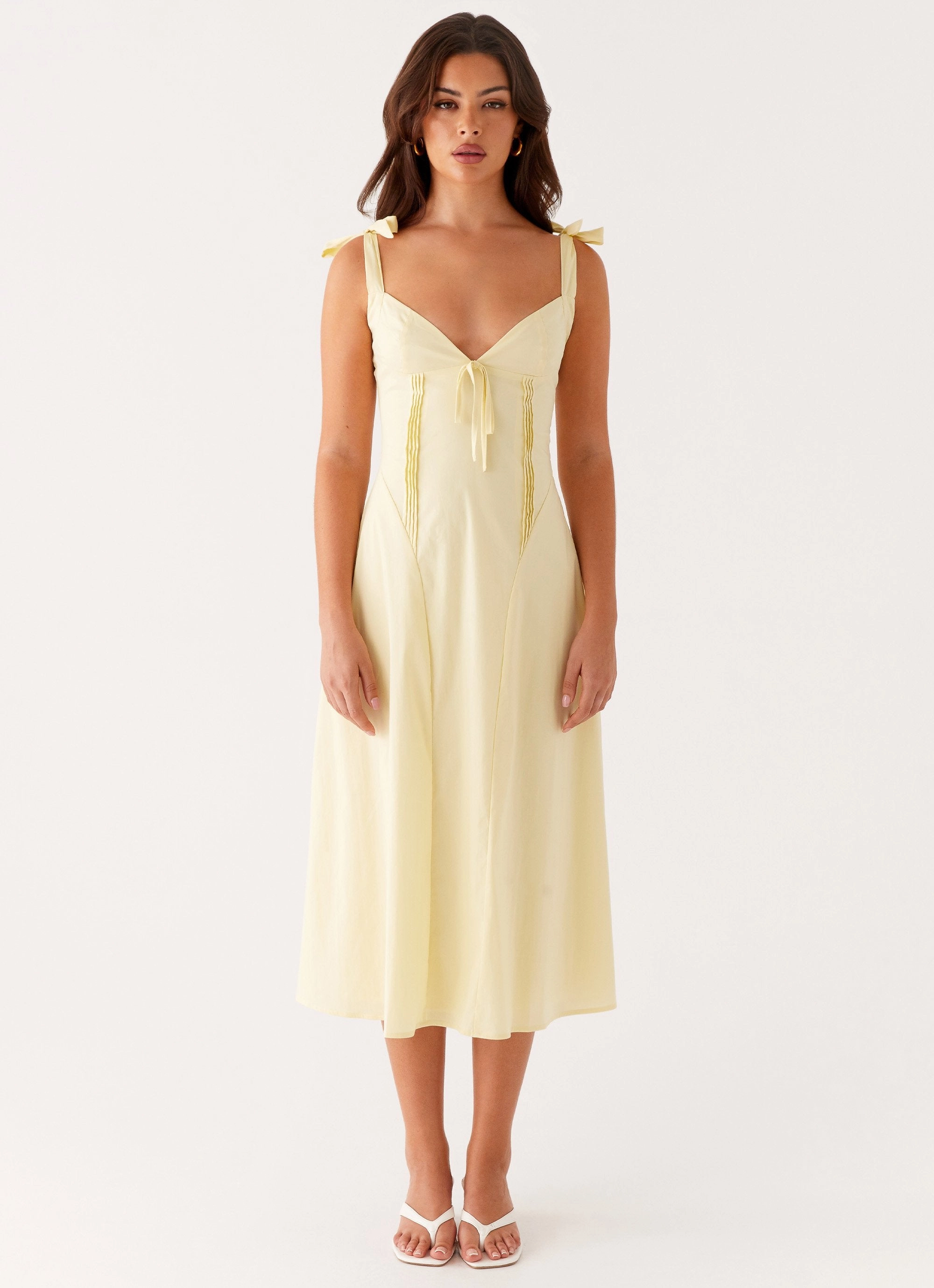 Adela Midi Dress - Yellow Soft Volume