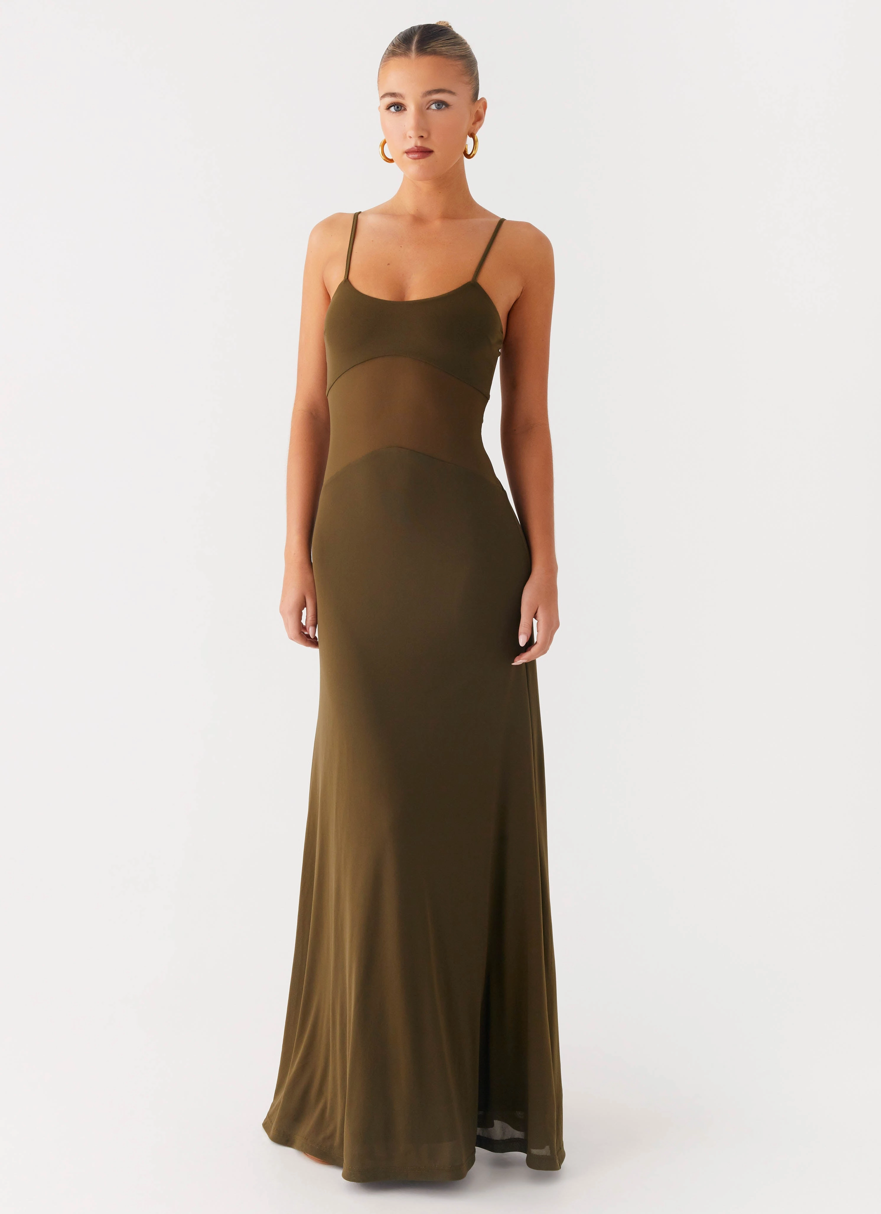 Starfall Maxi Dress - Khaki Open Design ComfortFitDesign