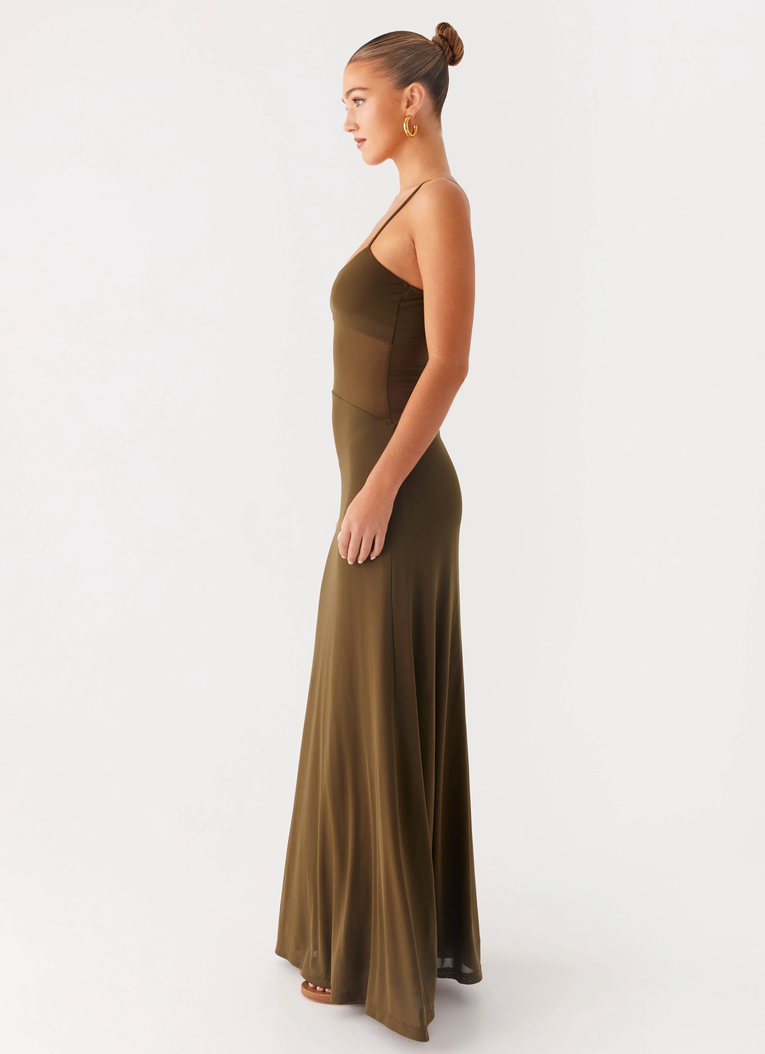 Starfall Maxi Dress - Khaki Soft Drape Light Layers