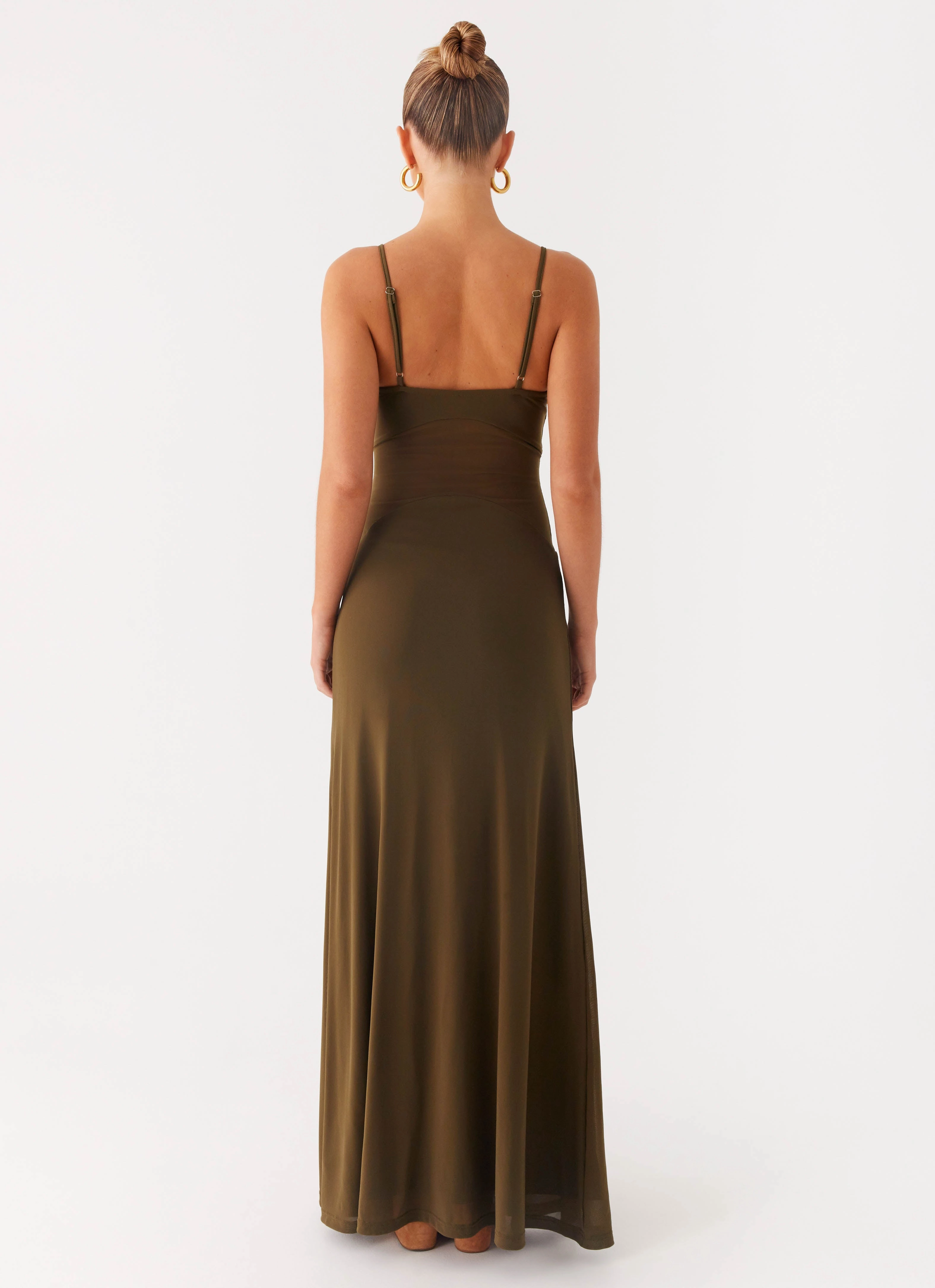 Starfall Maxi Dress - Khaki Stylish Waistband Fit