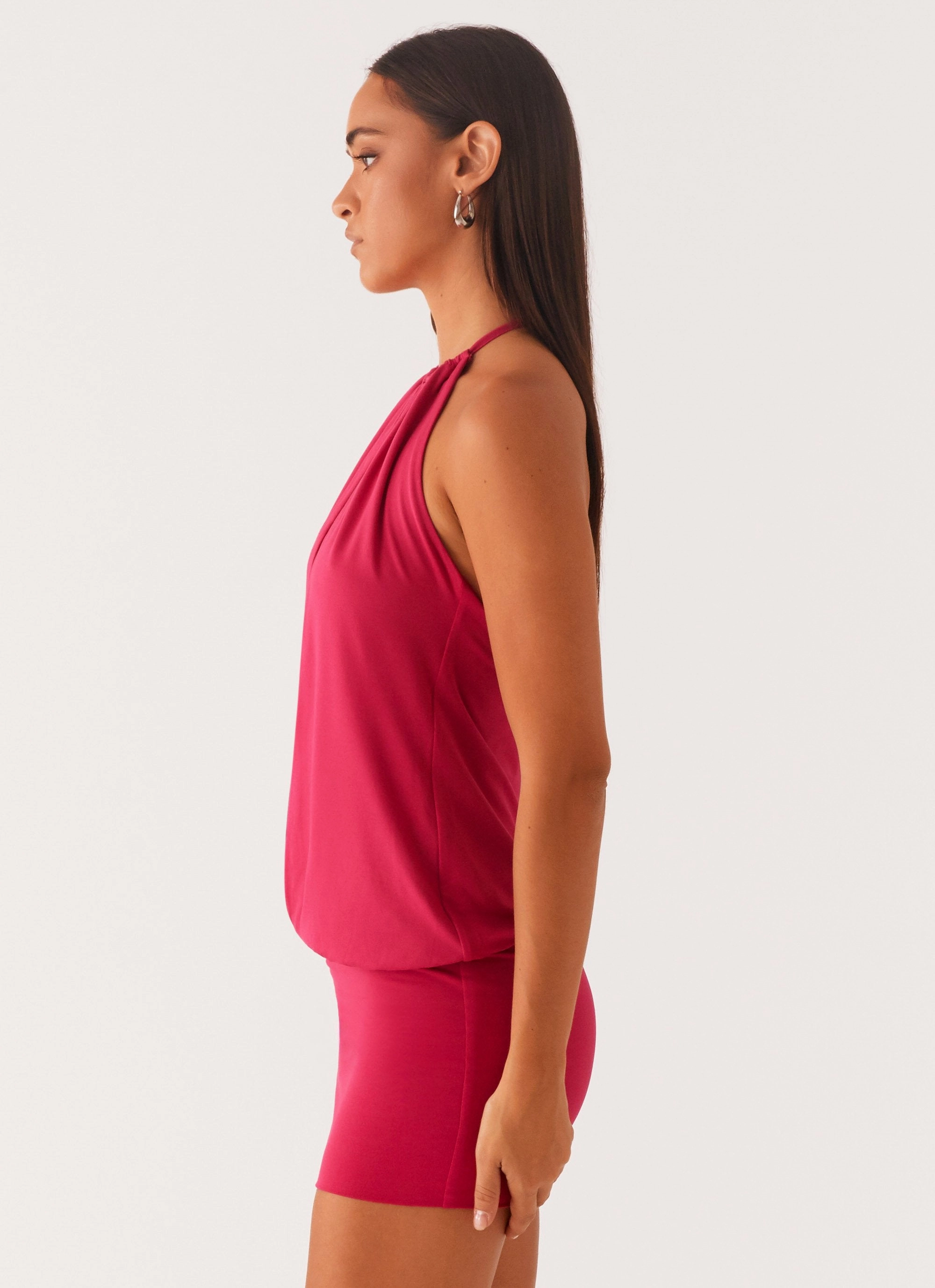Ayisha Mini Dress - Fuchsia Pink Perfectly Crafted Smooth Layering