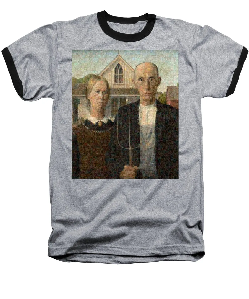 Tribute to American Gothic - Baseball T-Shirt