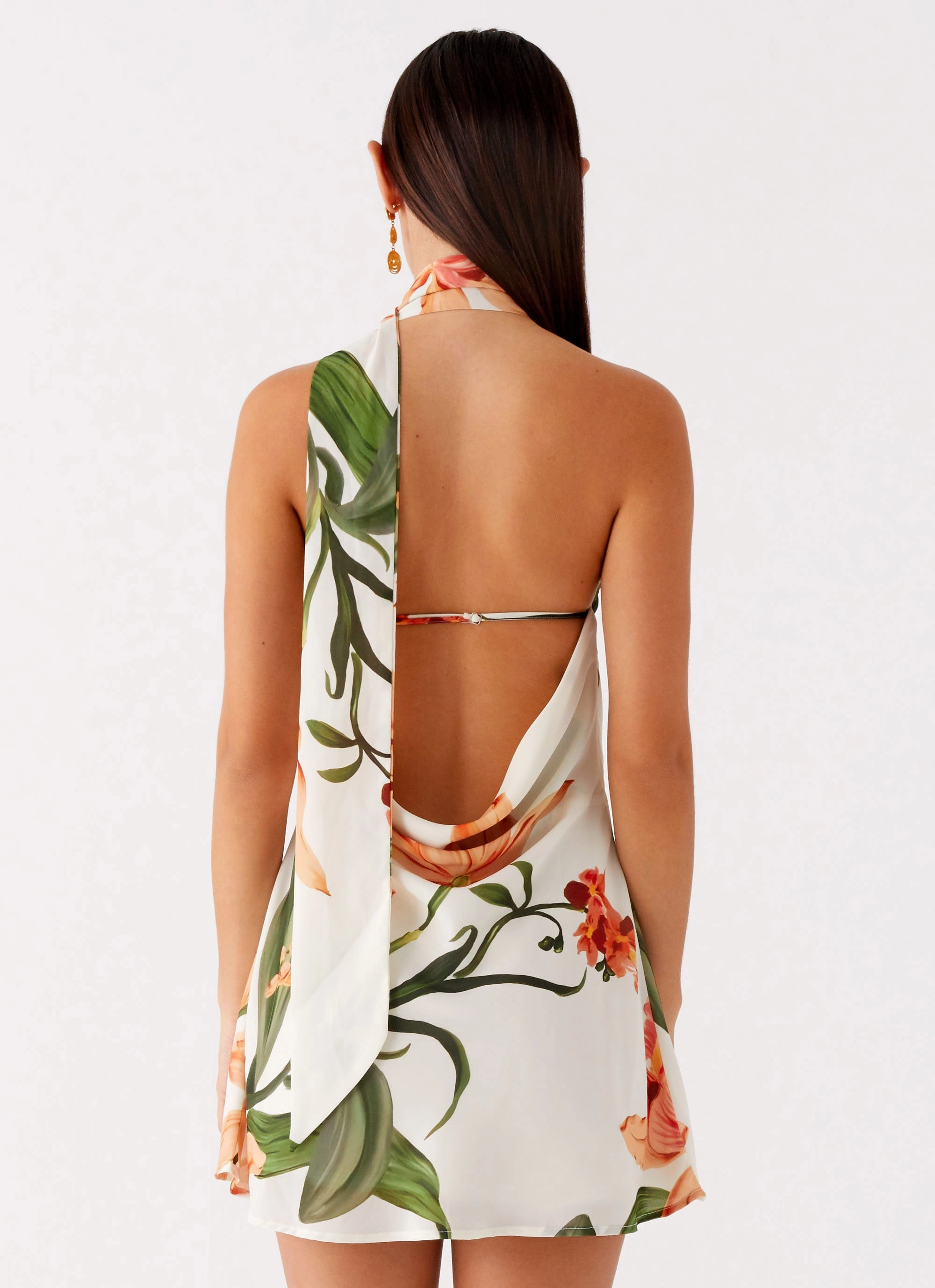 Relaxed Waist Fit Trisha Mini Dress - Floral Print