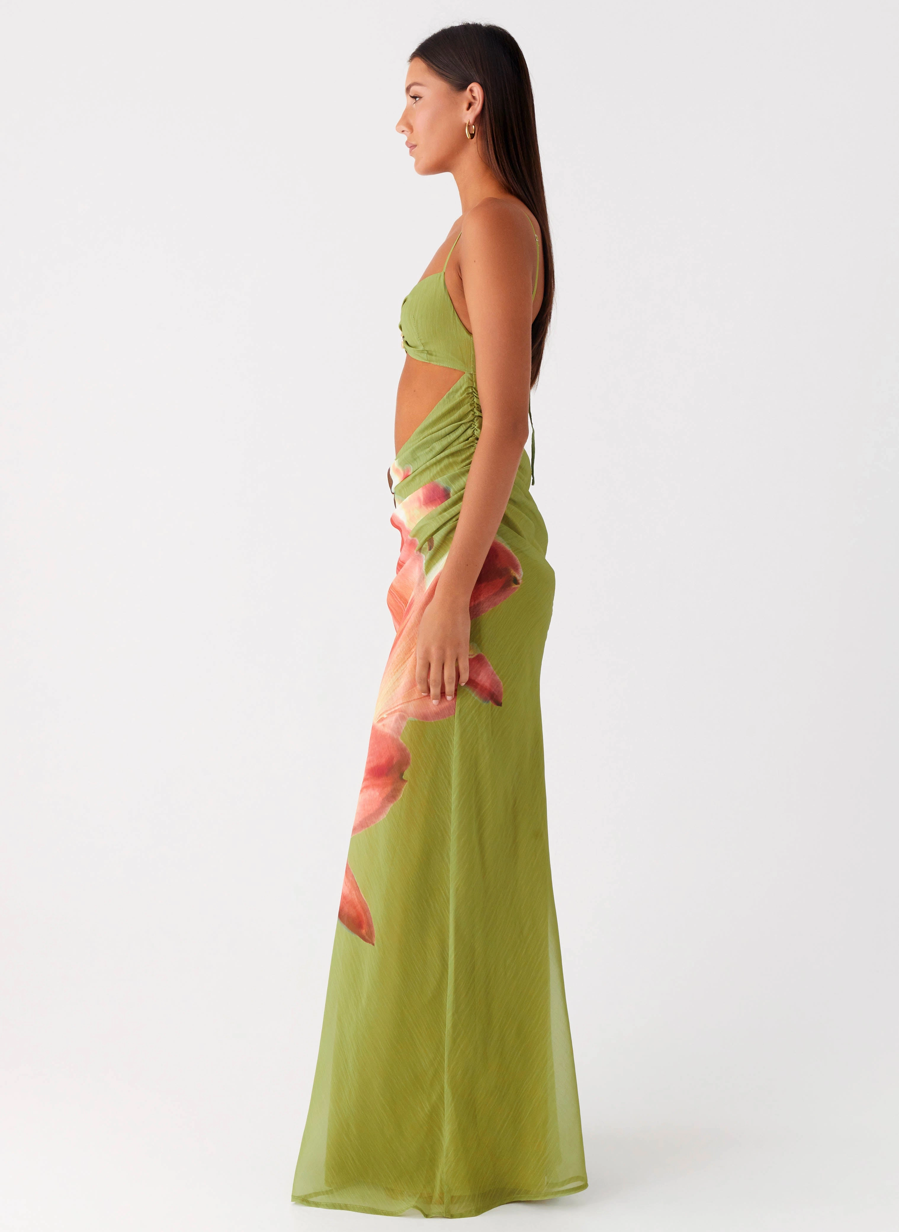 Back Glow Tropic Rush Cut Out Maxi Dress - Jungle Floral