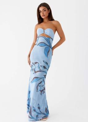 Trendy midi dress Tropicana Maxi Dress - Blue Floral