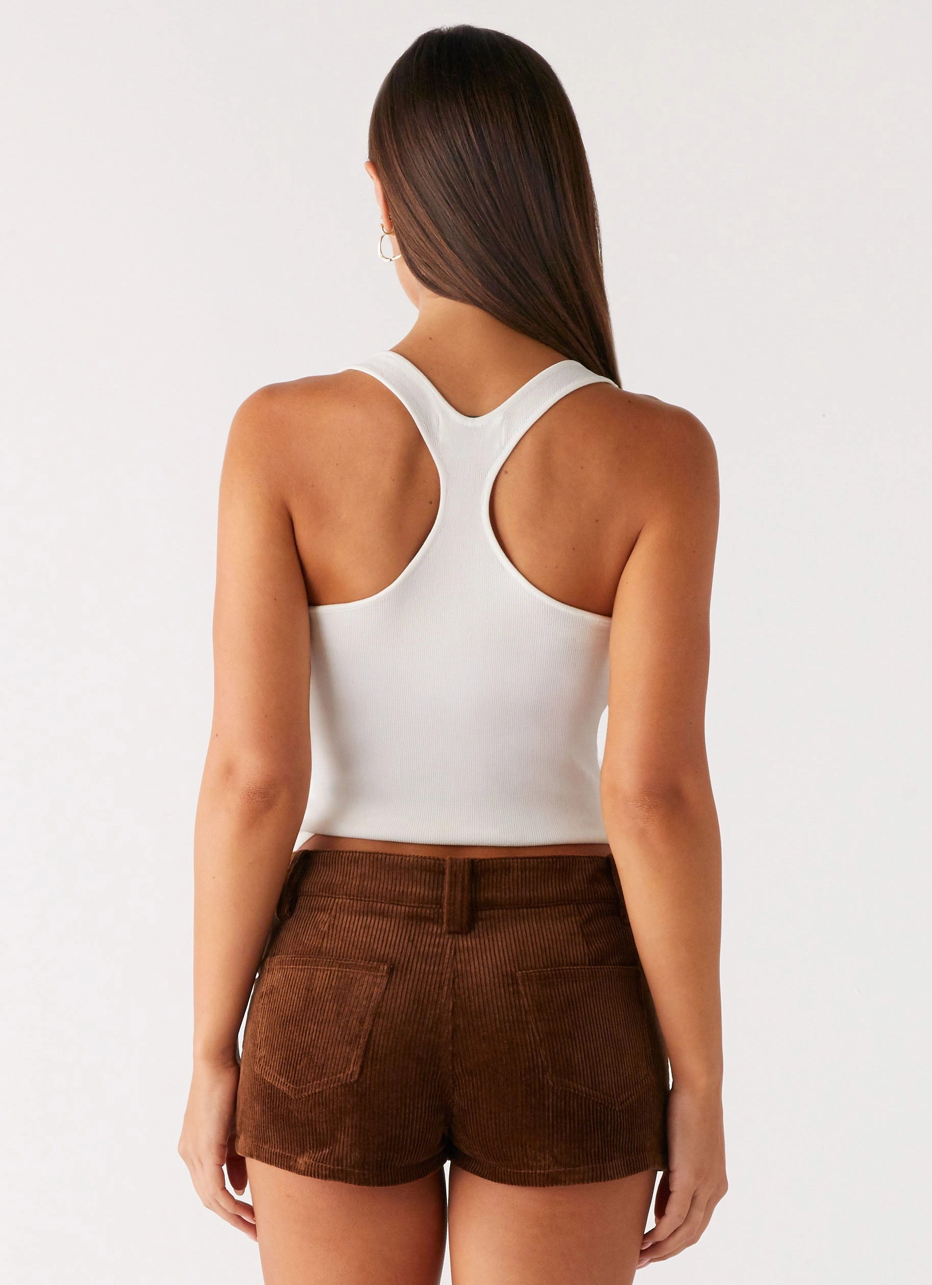 City Ready Spring Must Have Tropics Low Rise Cord Mini Skort - Walnut