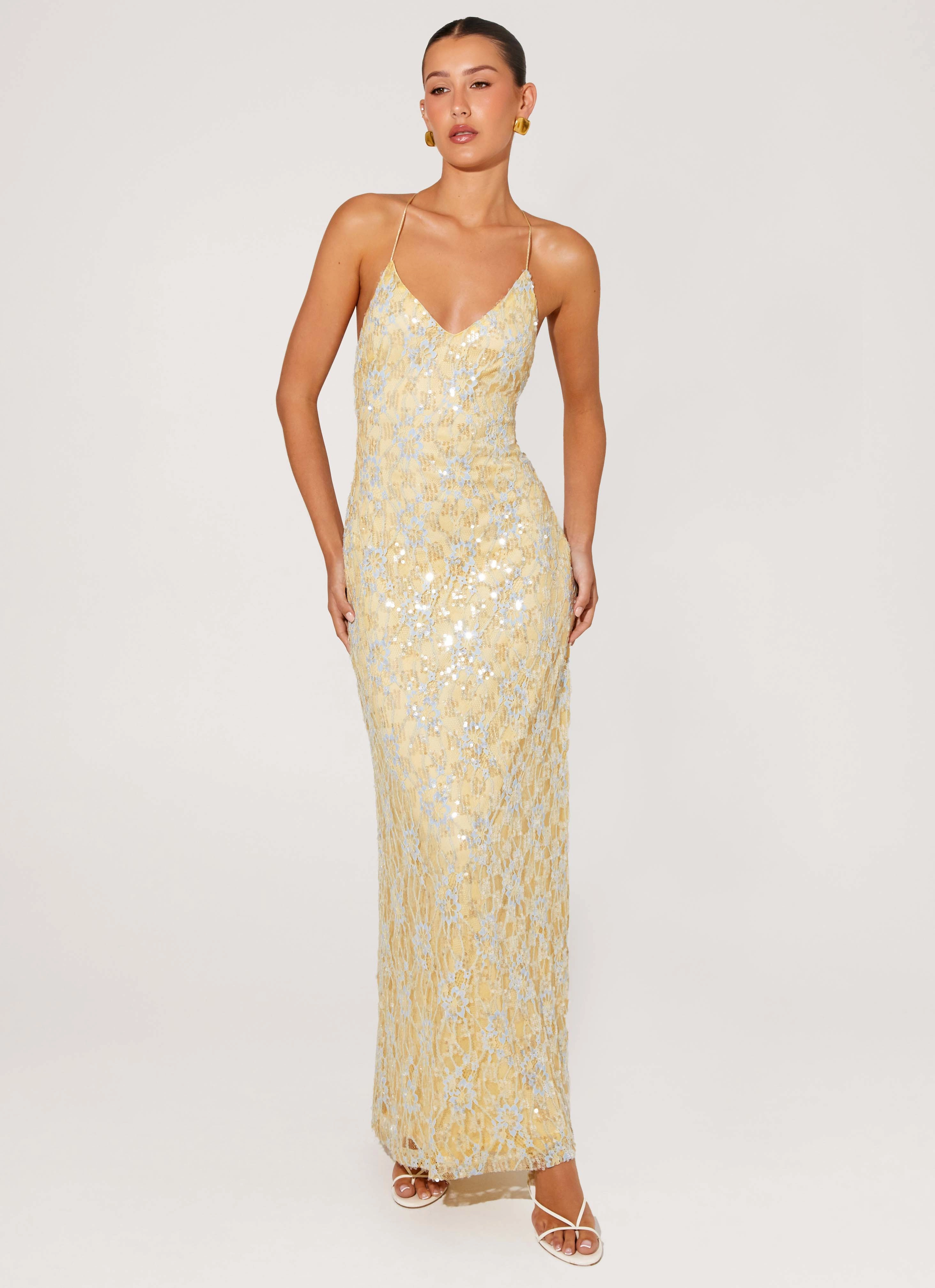 Truly Mine Maxi Dress - Yellow Lounge Moment
