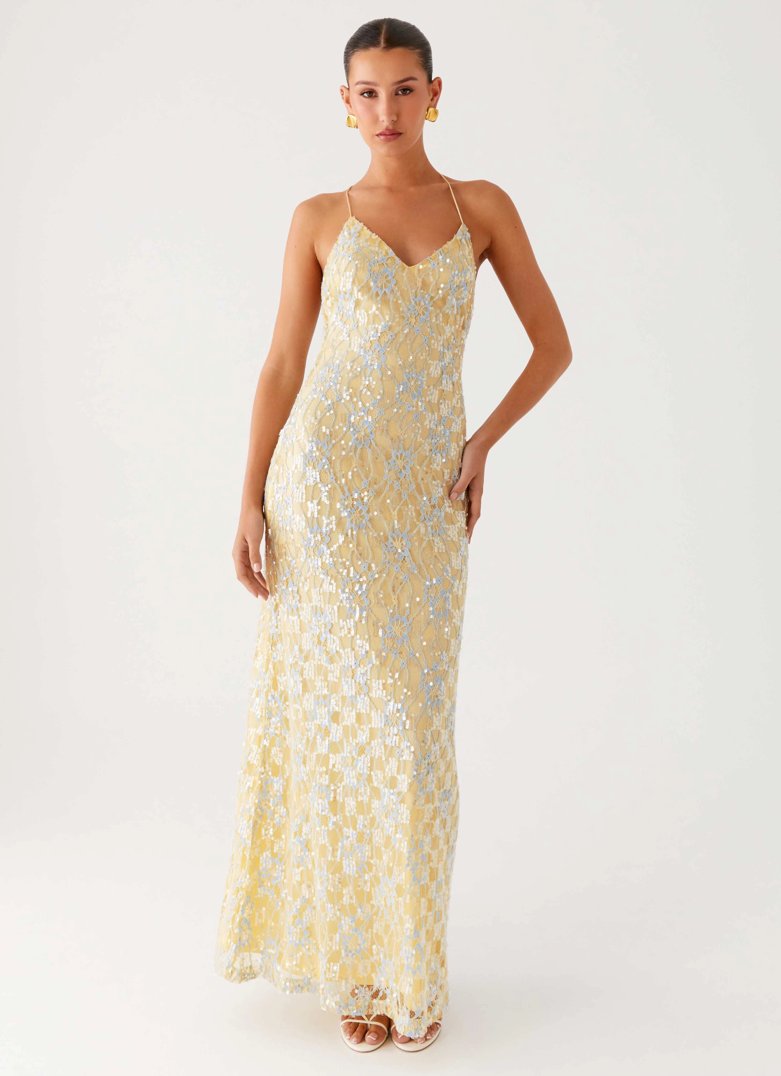 Truly Mine Maxi Dress - Yellow Playful Cut Repair-Friendly
