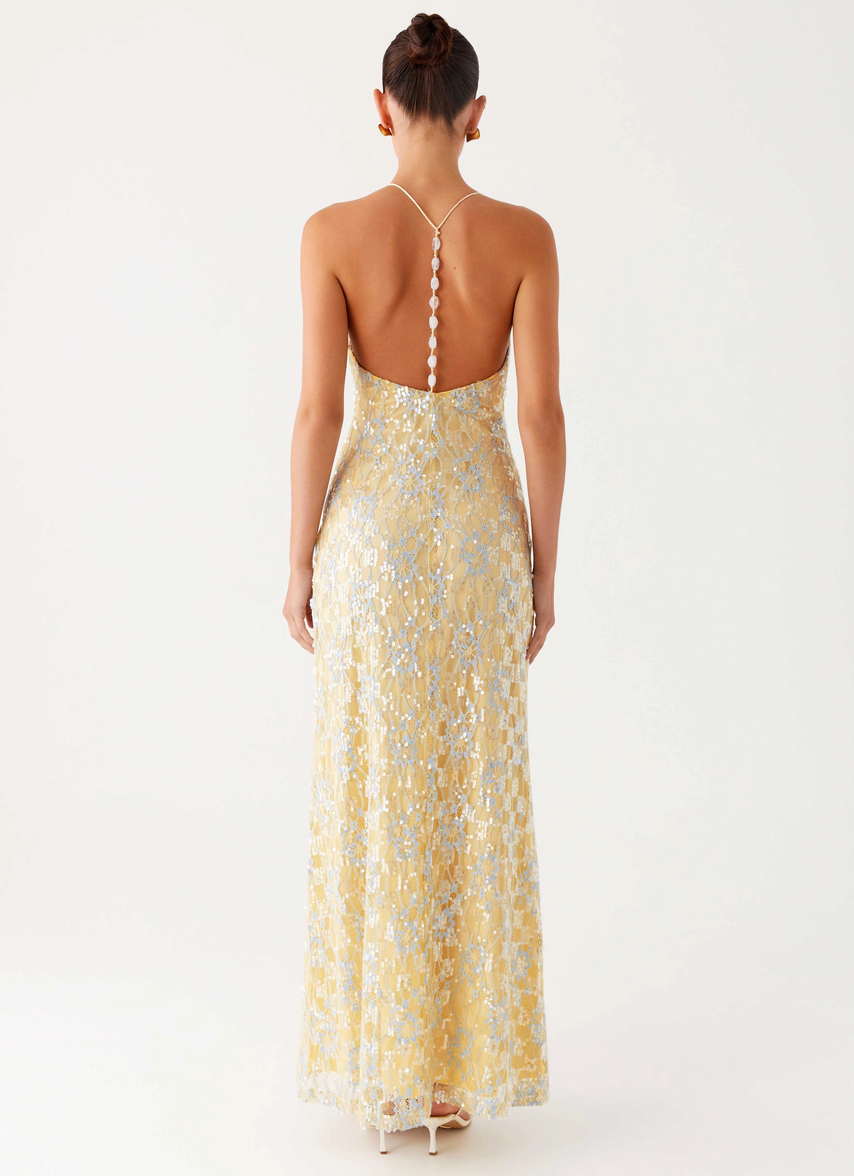 Truly Mine Maxi Dress - Yellow Neutral Aesthetic Soft Hue