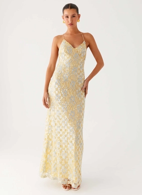 Truly Mine Maxi Dress - Yellow Playful Cut Repair-Friendly