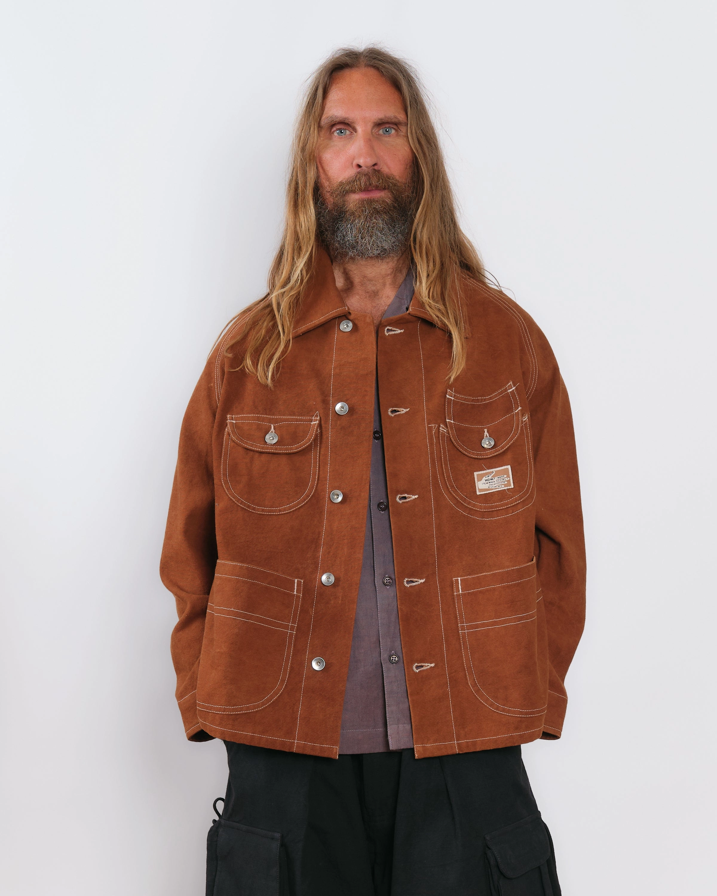 Circuit Jacket - Brown Wonky-Wear Bold Color Easy Pretty