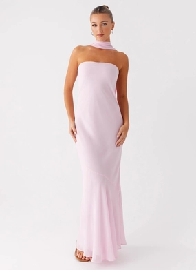 Under The Pagoda Maxi Dress - Pink Muted Tones Minimal Core