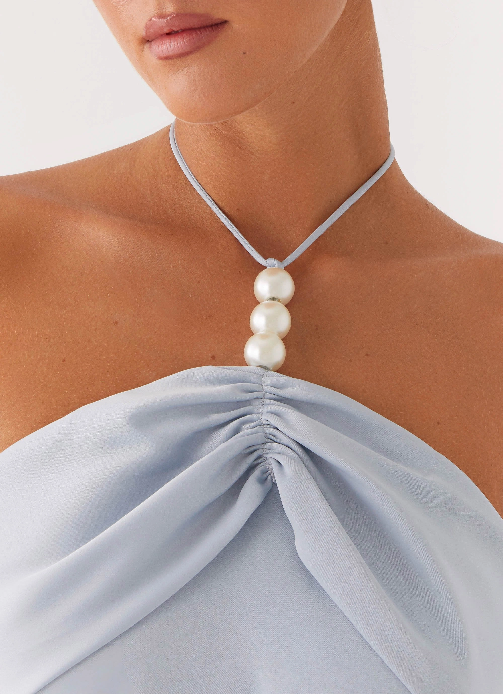 Flattering Waistband Fit Tear-resistant Cecelia Mini Dress - Blue