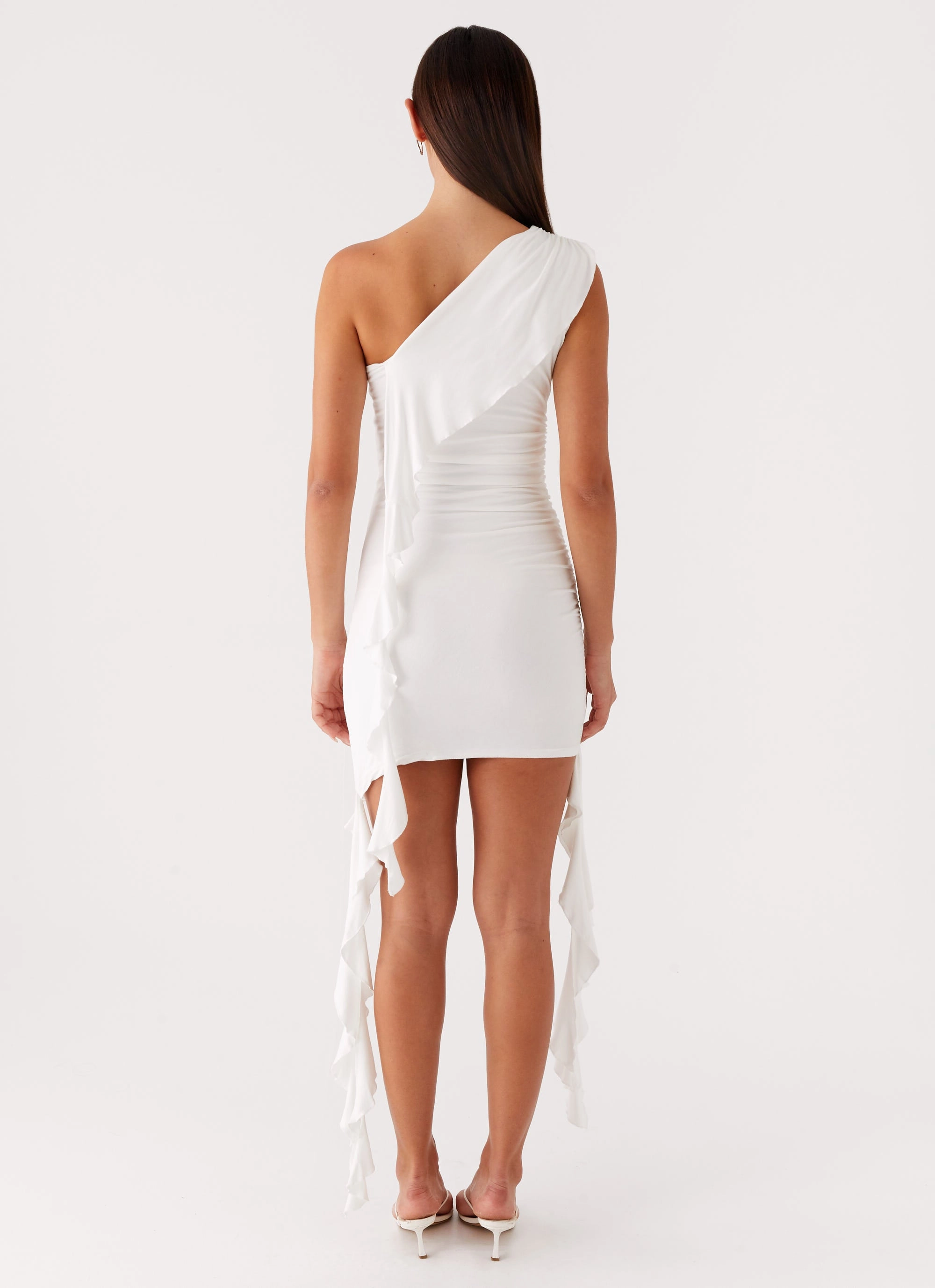 Contemporary Design Modern Layers Sandstorm Mini Dress - White