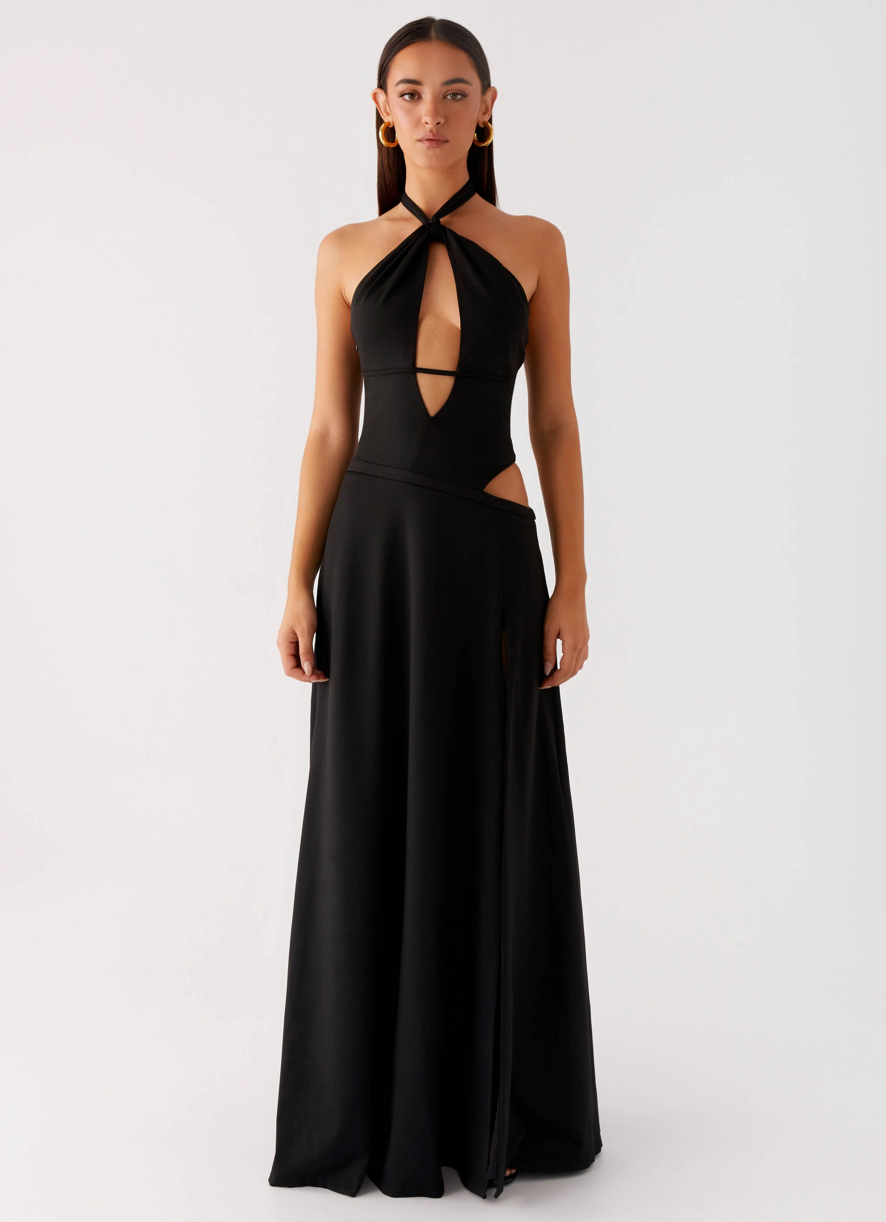 Minimalist Layering Confident Touch Turner Maxi Dress - Black