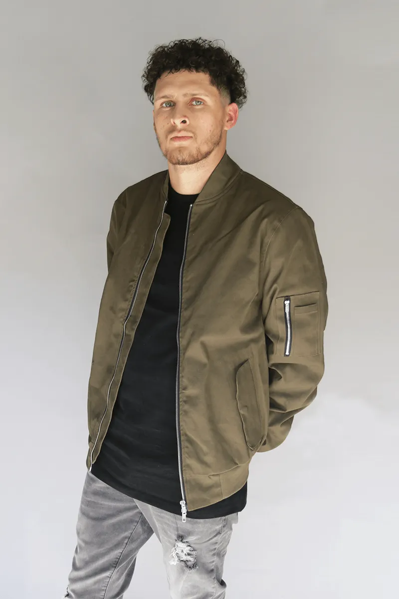 Twill MA-1 Bomber Jacket - Olive