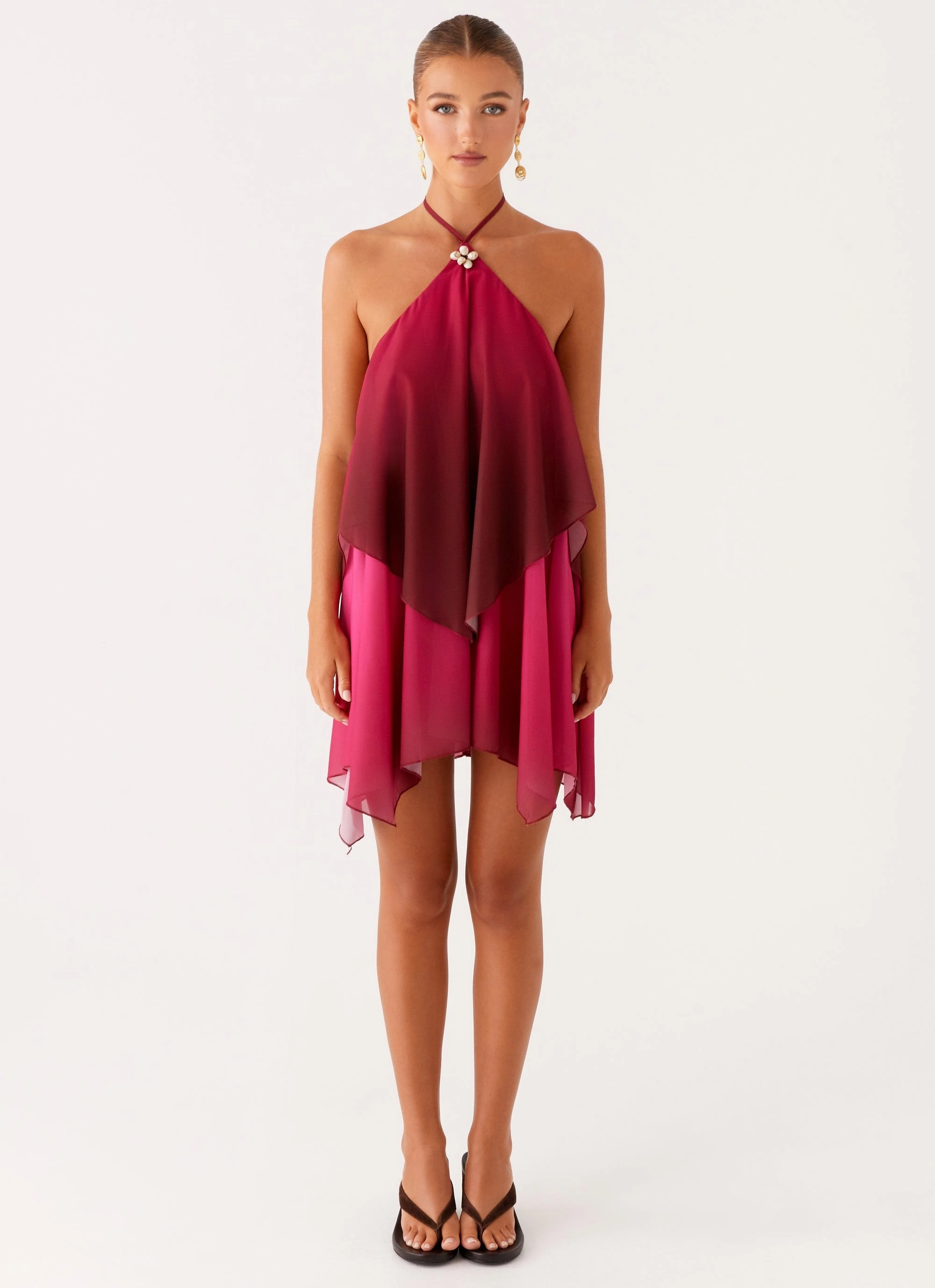 Relax Motion Wardrobe-Staple Twin Flame Mini Dress - Fuchsia Gradient