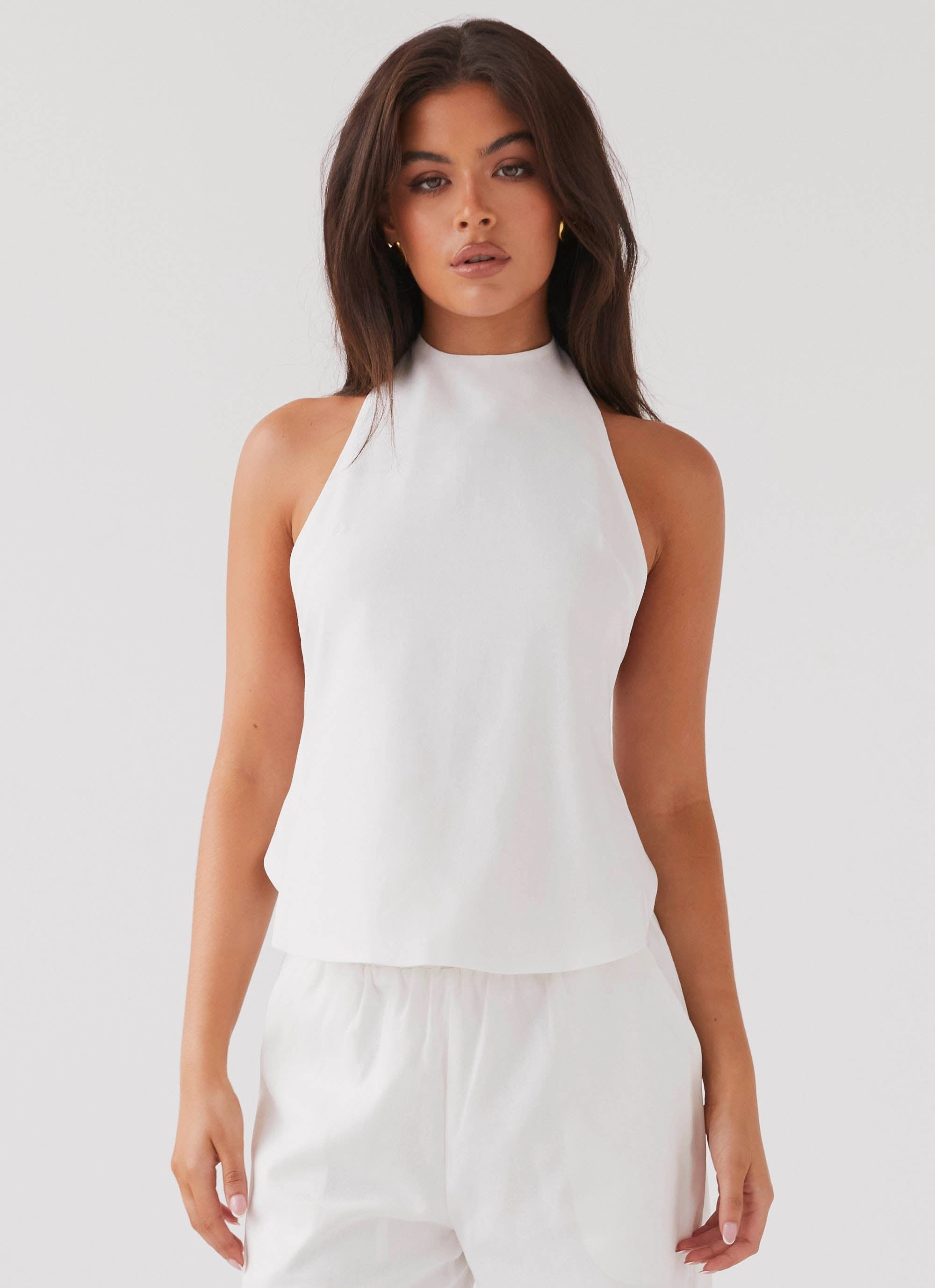 Heatwave Linen Apron Top - White Pure Look