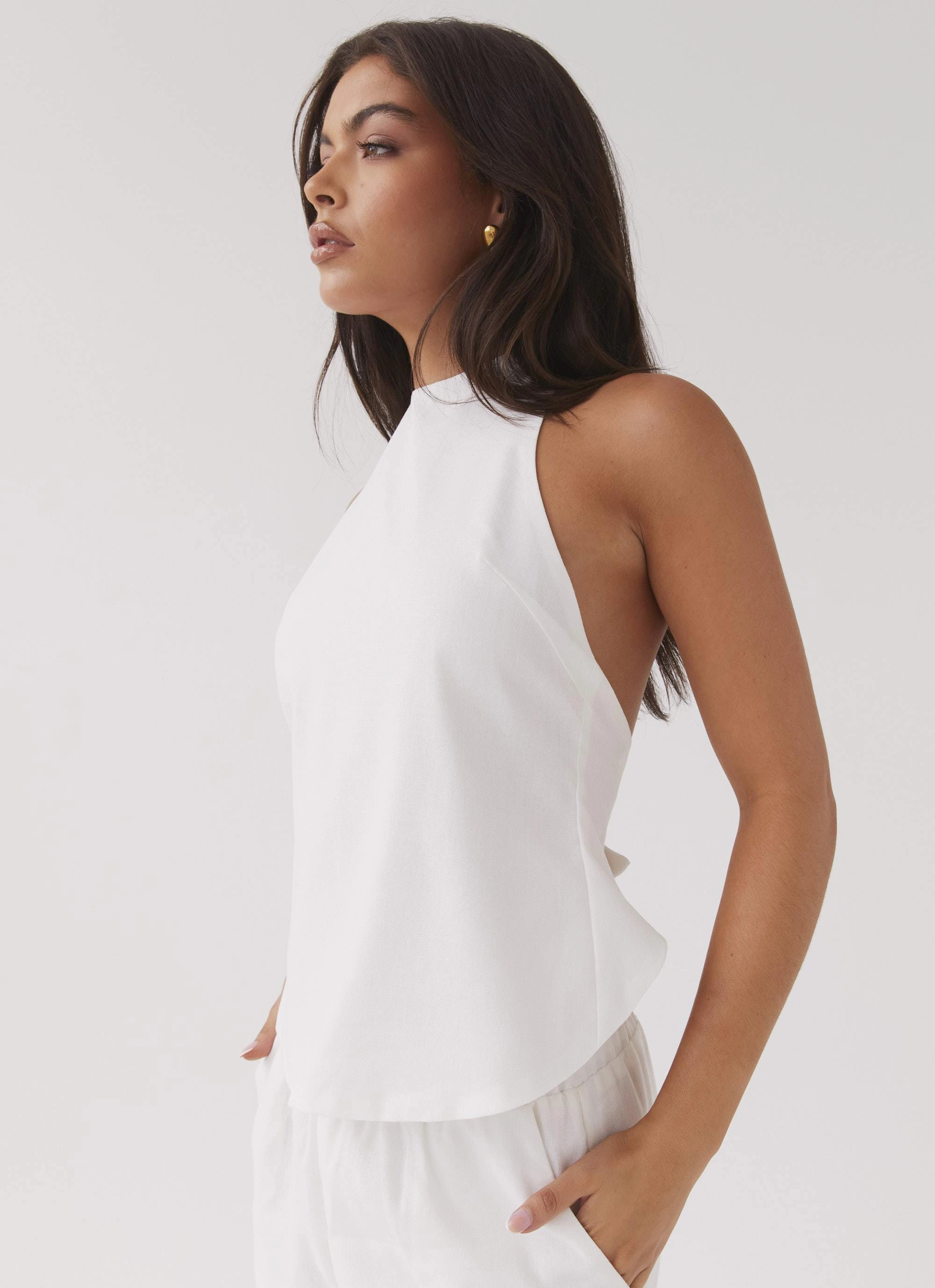 Moment Soft Heatwave Linen Apron Top - White
