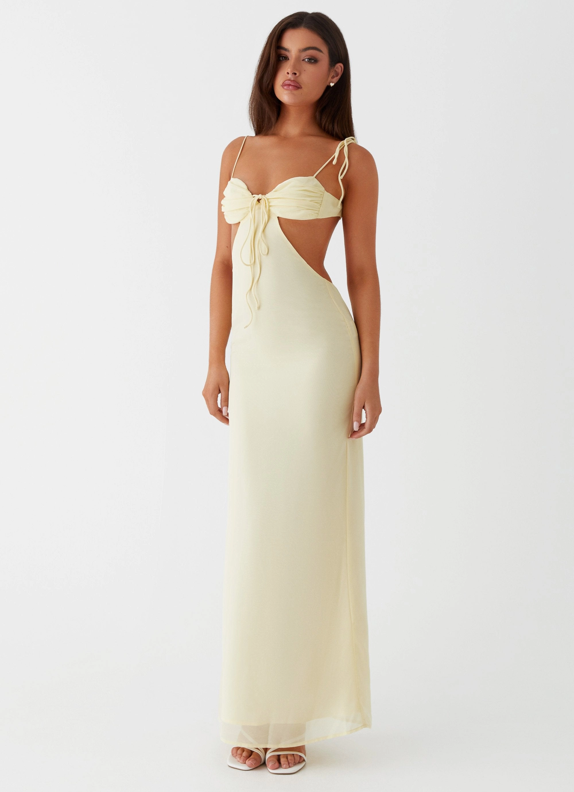 Tyra Ruched Maxi Dress - Yellow New Mood