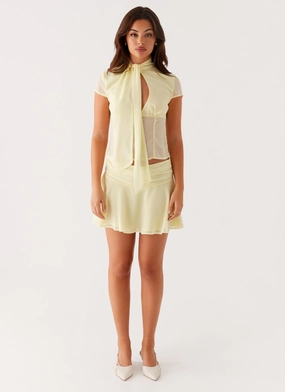 Mood Outfitboard Colby Mini Skirt - Lemon