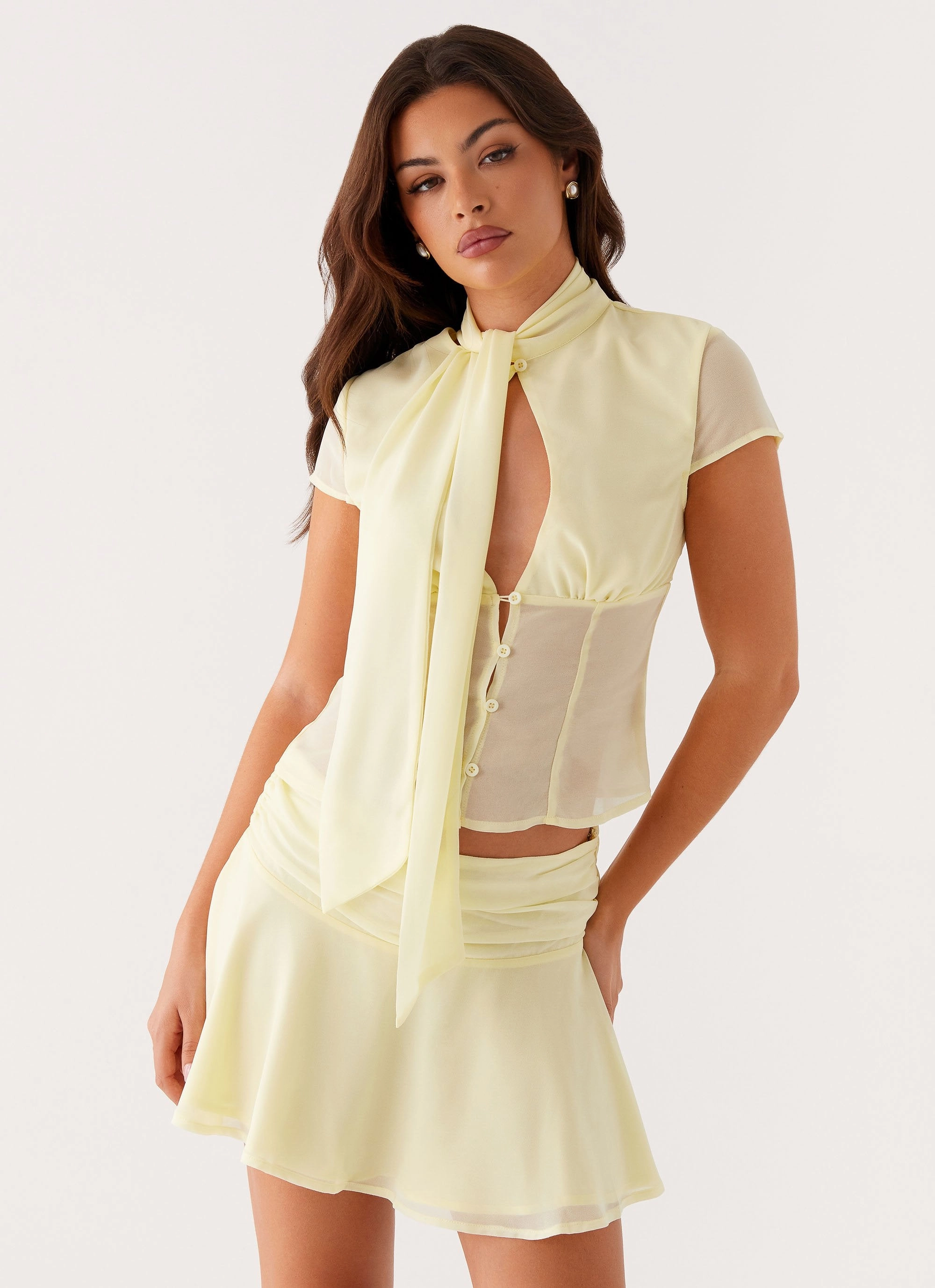 Refined Sophistication Colby Mini Skirt - Lemon